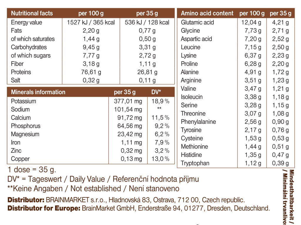 BrainMax Performance Protein Čokoláda 2 kg Obrázek