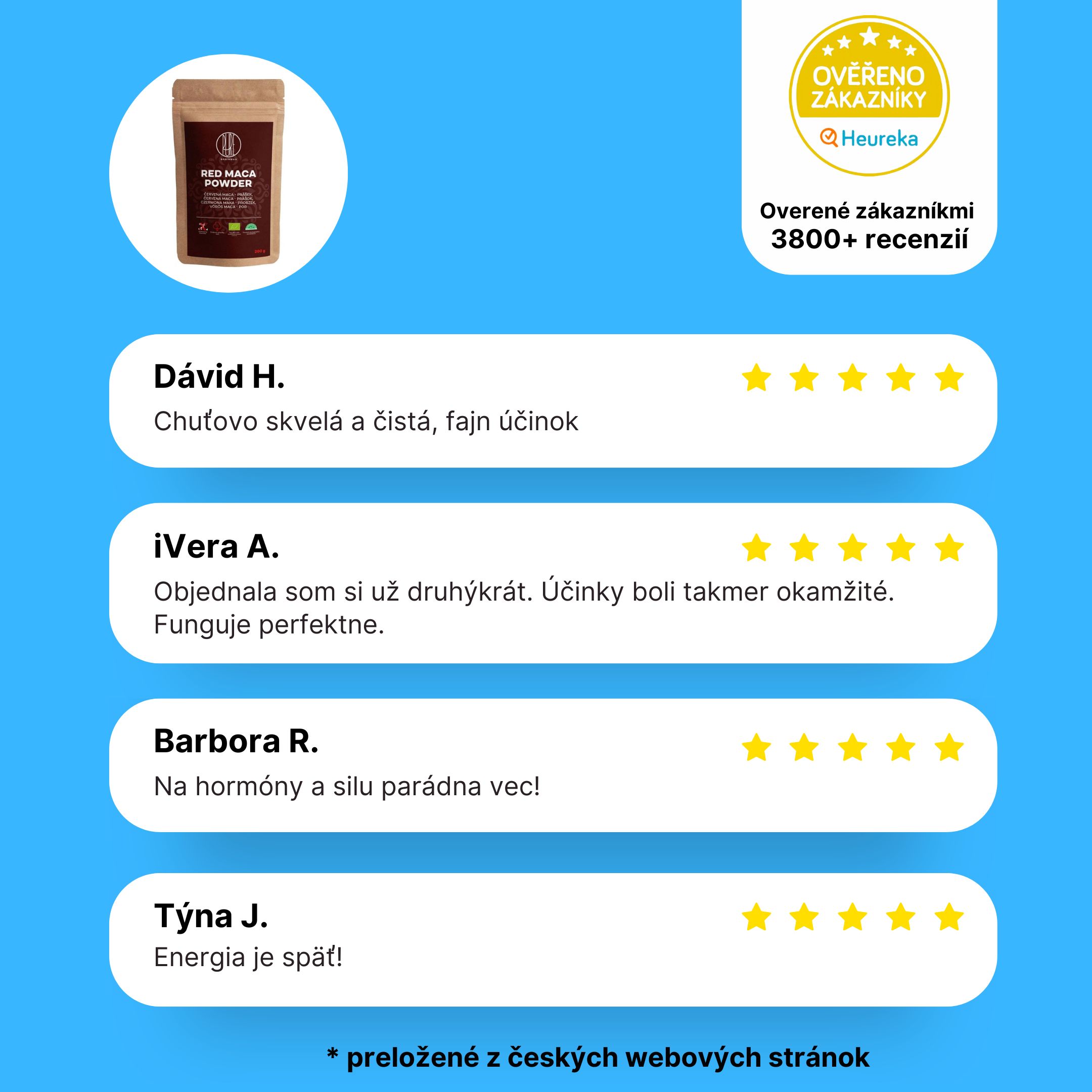 BrainMax Pure Maca červená BIO prášek, 200 g Obrázek