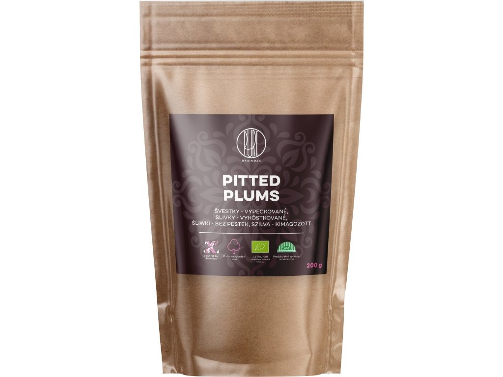 BrainMax Pure Švestky sušené vypeckované BIO, 200 g Obrázek
