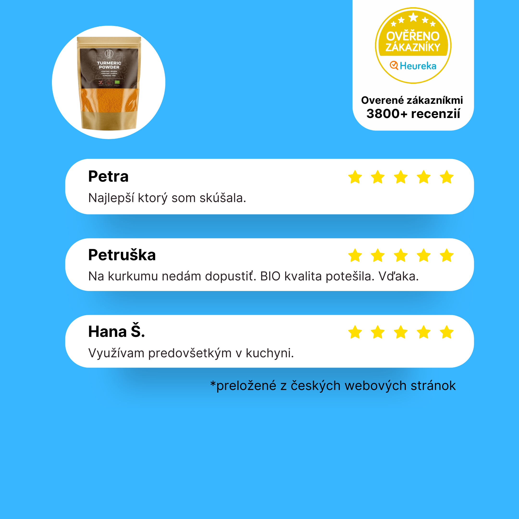 BrainMax Pure Kurkuma BIO prášek, 500 g Obrázek