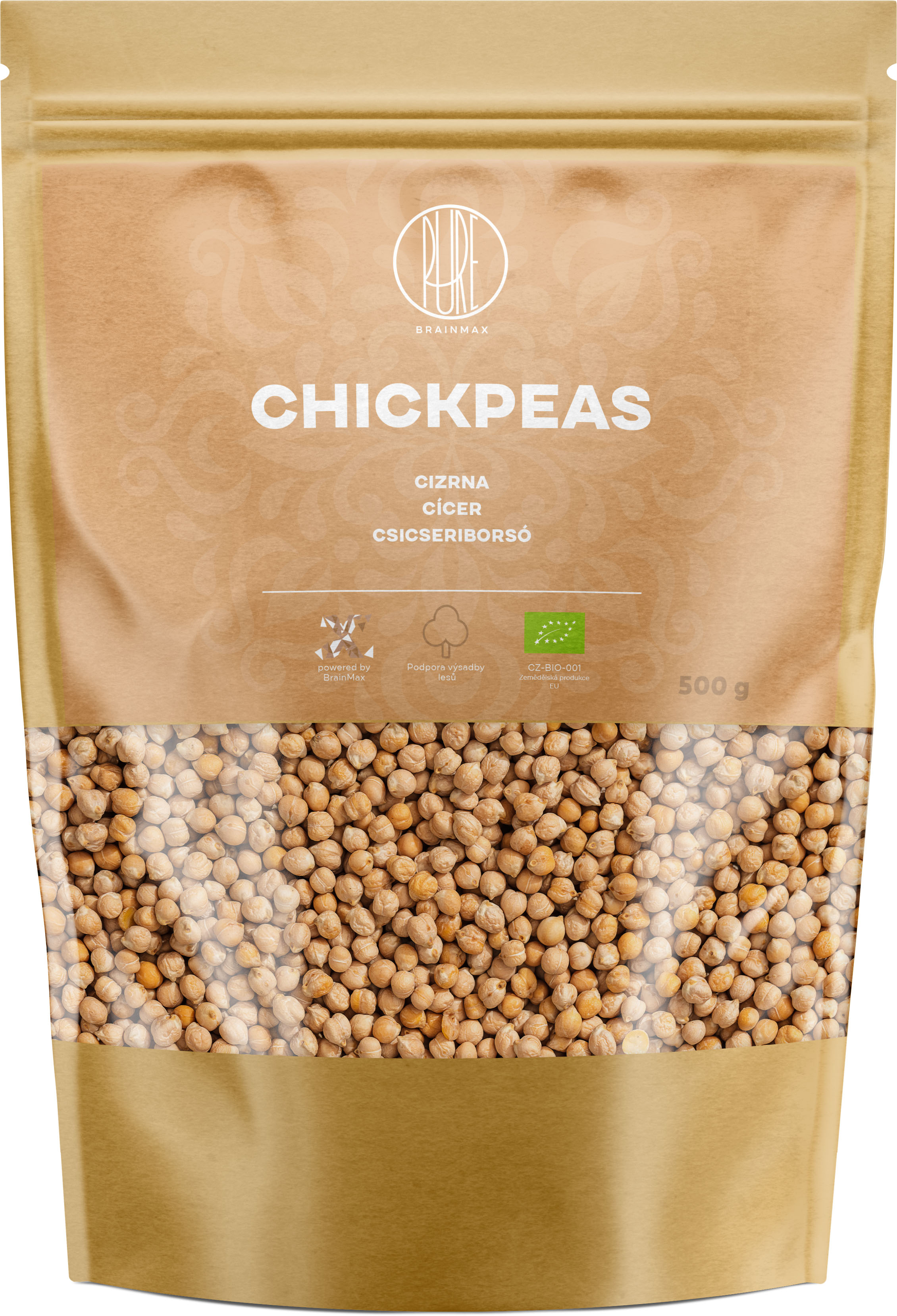 BrainMax Pure Chickpeas, Cícer, BIO, 500 g