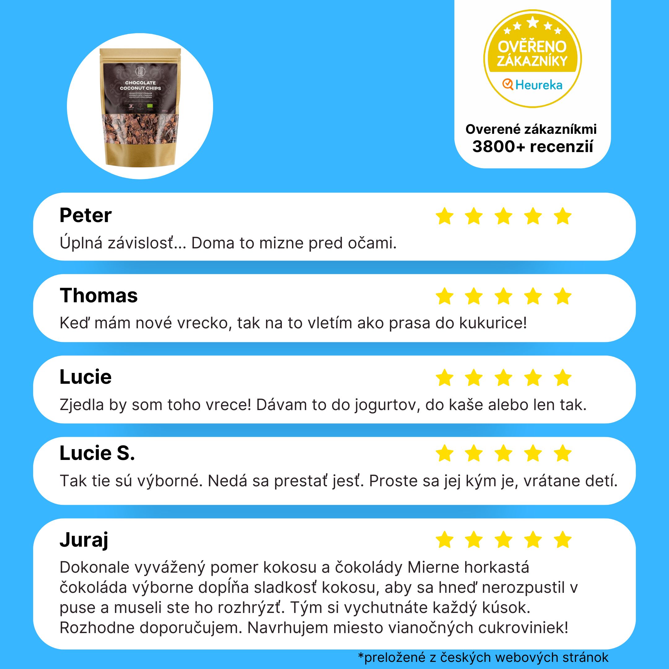 BrainMax Pure Kokosové chipsy v čokoládě, BIO, 250 g Obrázek