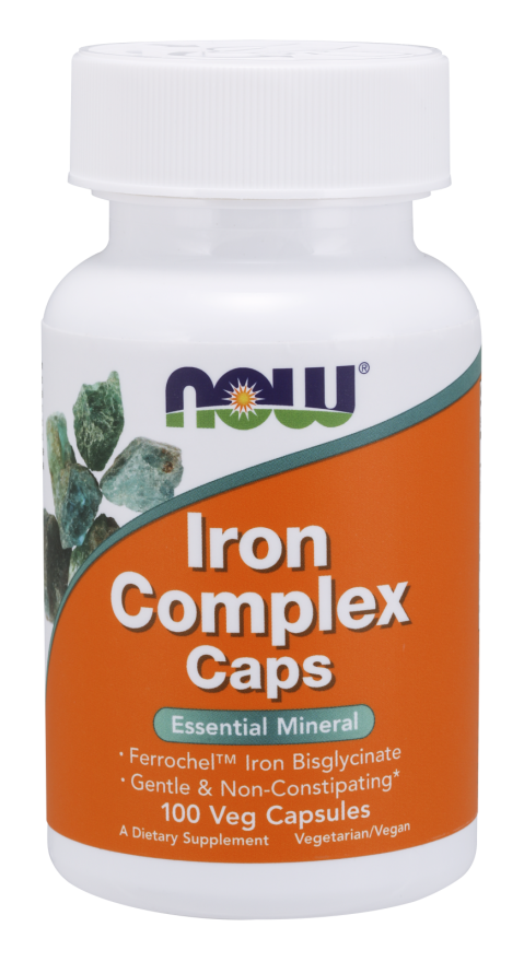 NOW® Foods NOW Iron Complex Caps (železo), 100 rastlinných kapsúl