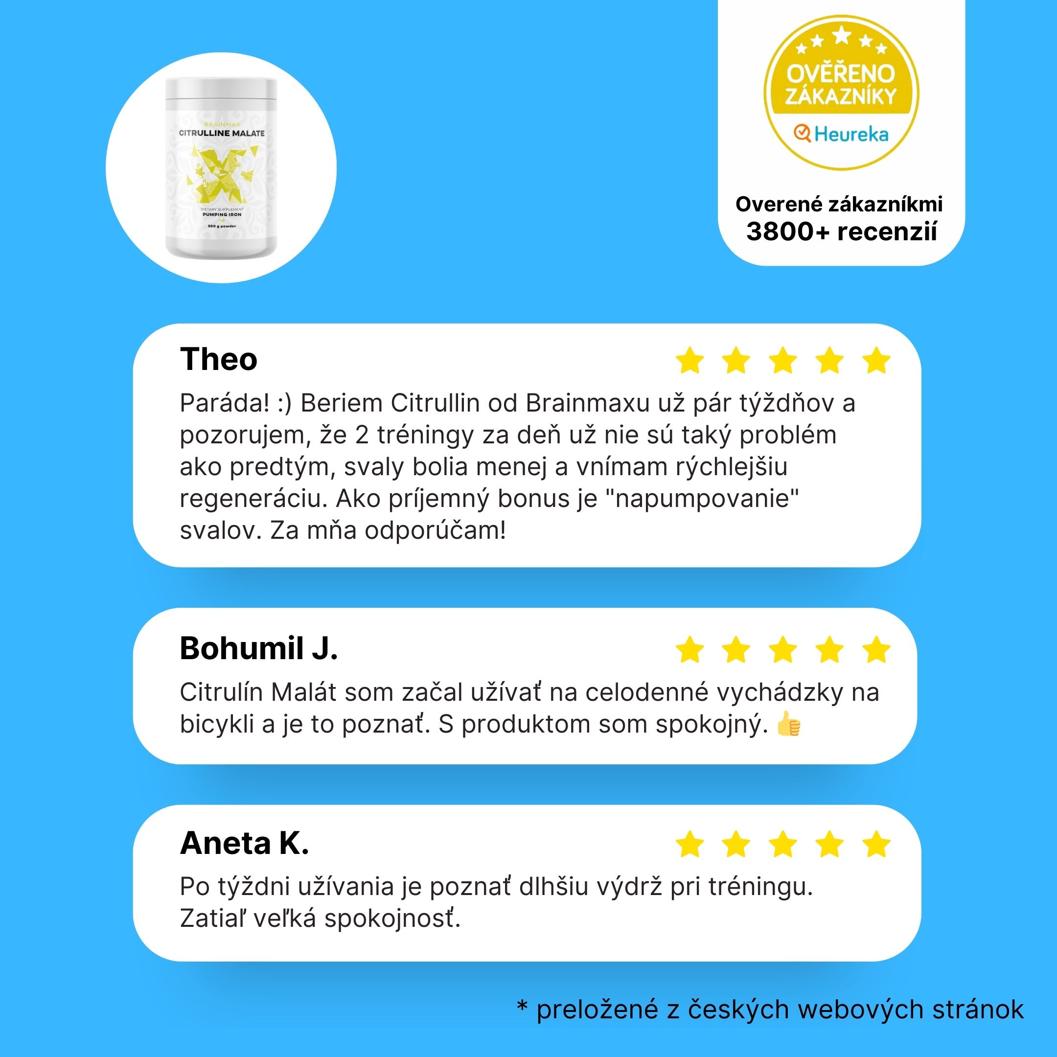 BrainMax Citrulline Malate, Citrulin Malát, 500 g Obrázek