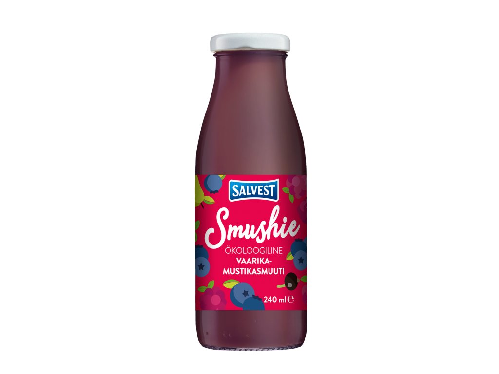 E-shop Salvest Smushie - Ovocné smoothie s borůvkami, malinami a černým rybízem BIO, 240 ml