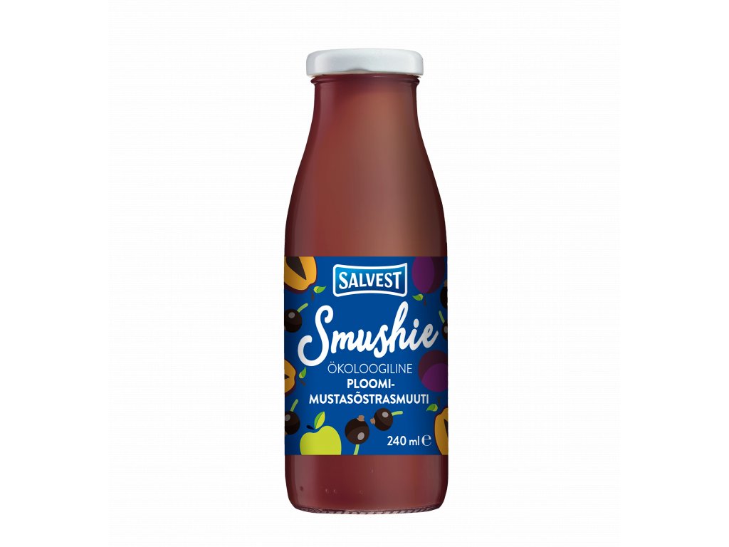 E-shop Salvest Smushie - Ovocné smoothie s černým rybízem a švestkami BIO, 240 ml