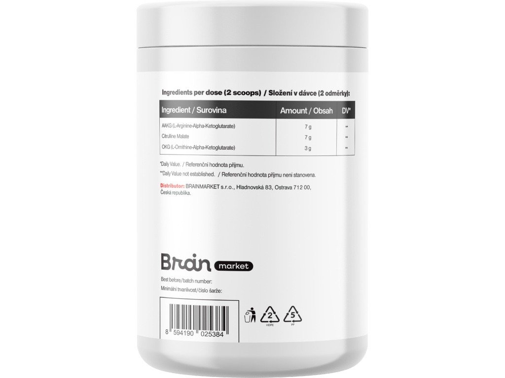 BrainMax NO Booster Extreme, Arginin, Citrulin, Ornitin, 510 g Obrázek