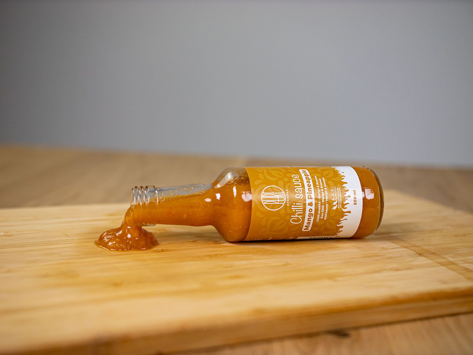 BrainMax Pure Chilli sauce, Mango & Ananas (chilli omáčka, mango a ananas), 200 ml Obrázek