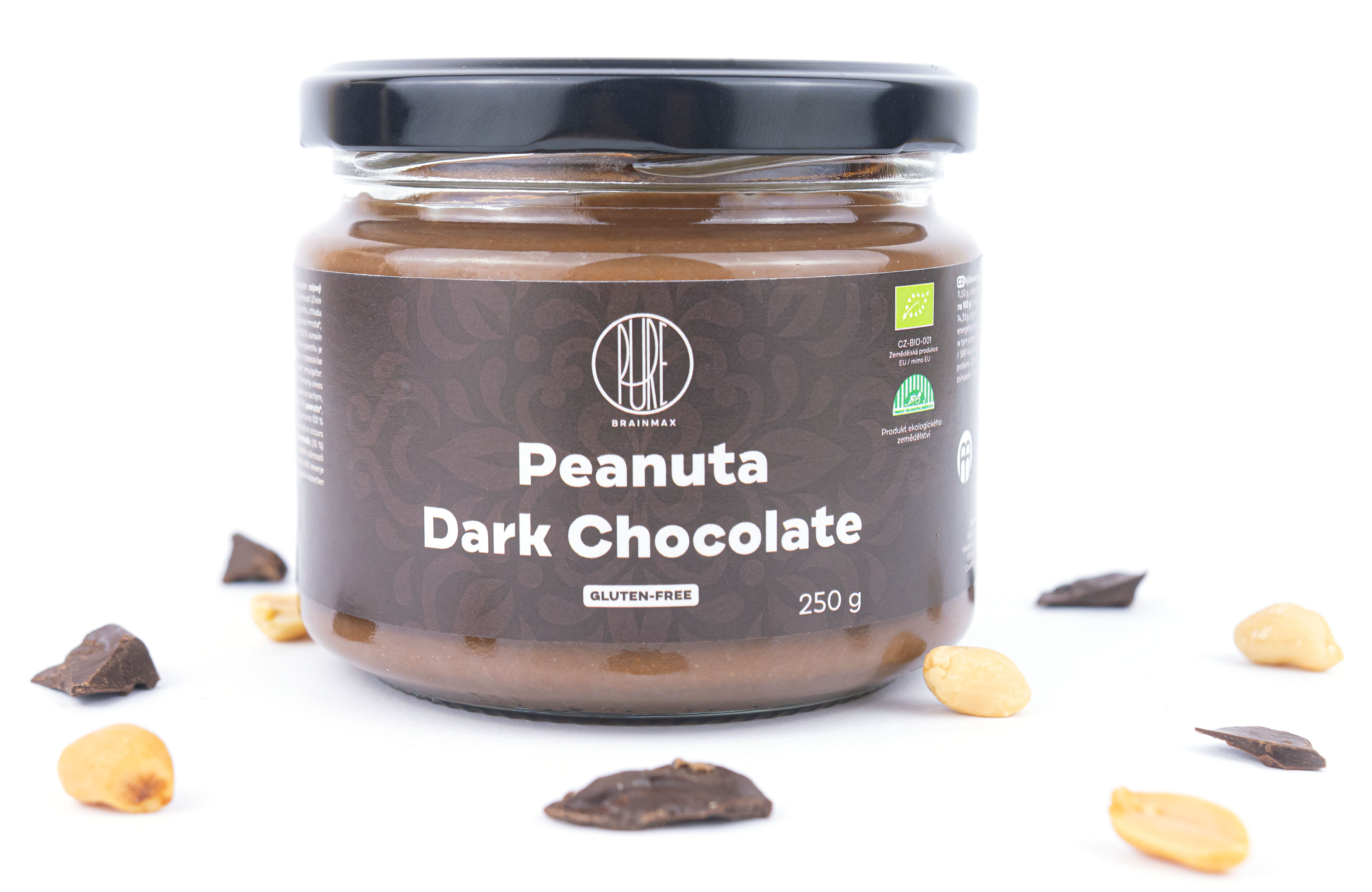 BrainMax Pure Peanuta, Hořká čokoláda, BIO, 30 g Obrázek