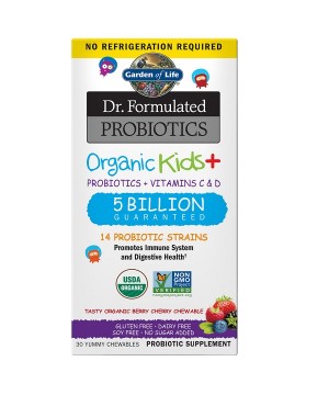 E-shop Garden of life Dr. Formulated organická probiotika pro děti, lesní ovoce, 30 tablet