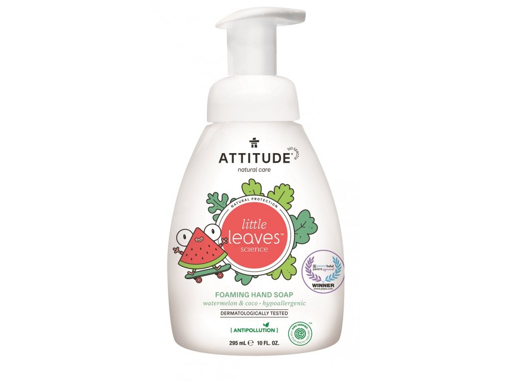 Attitude - Dětské pěnivé mýdlo na ruce - Little leaves s vůní melounu a kokosu, 295 ml Obrázek