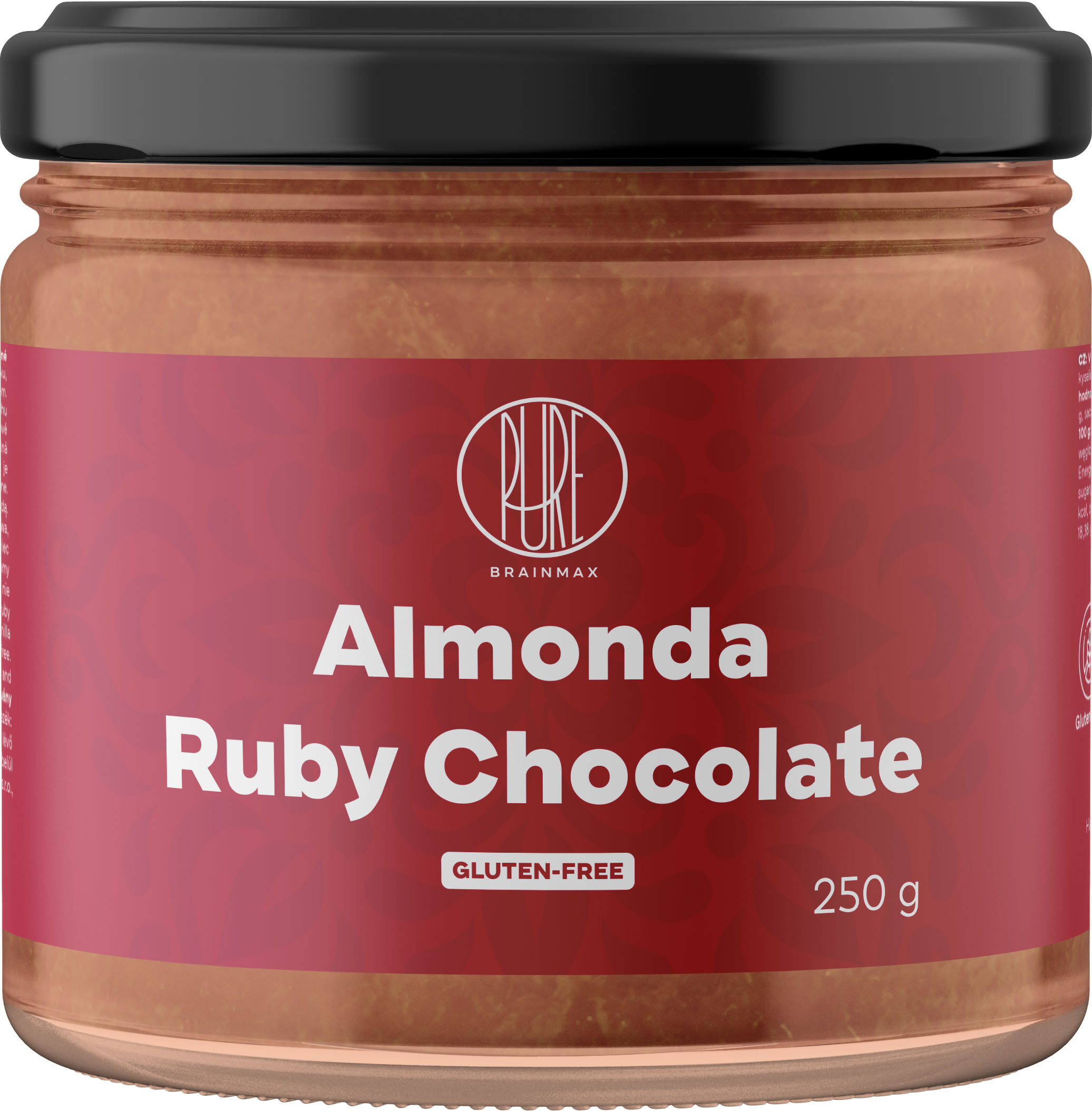 BrainMax Pure Almonda - Ruby Chocolate, mandľový krém s čokoládou, 250 g
