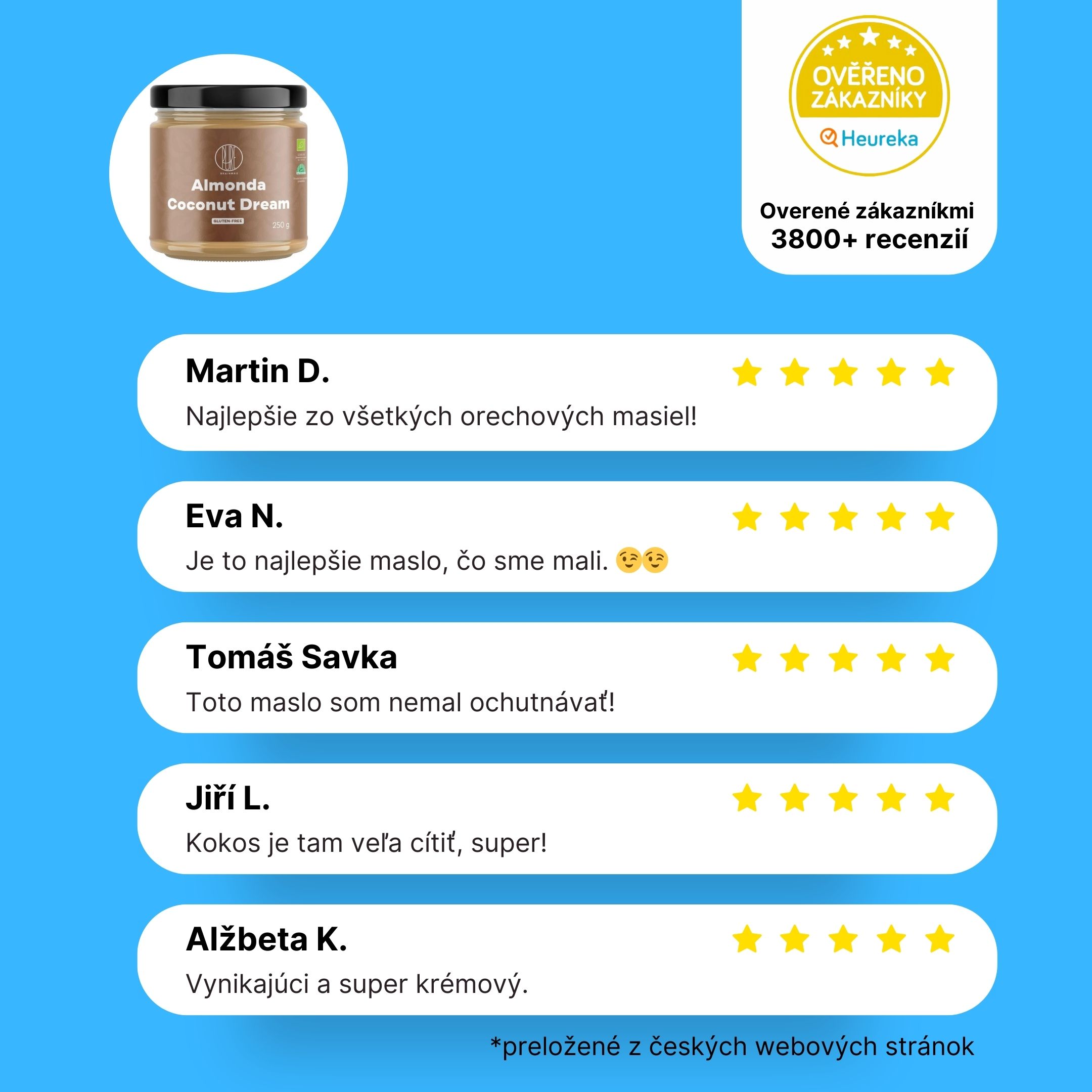 BrainMax Pure Almonda, Coconut Dream, Mandlový krém s kokosem, BIO, 250 g Obrázek