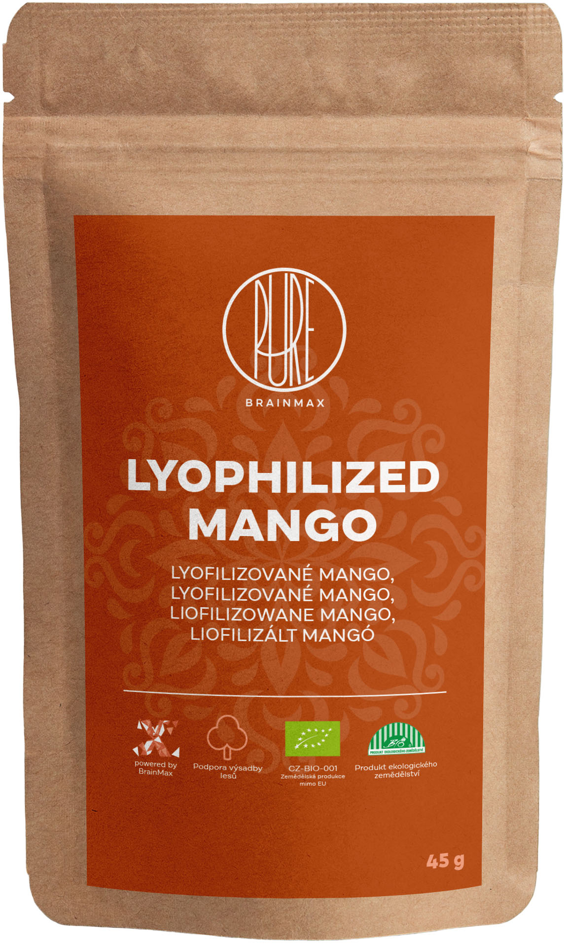 E-shop BrainMax Pure Lyofilizované mango, BIO, 45 g