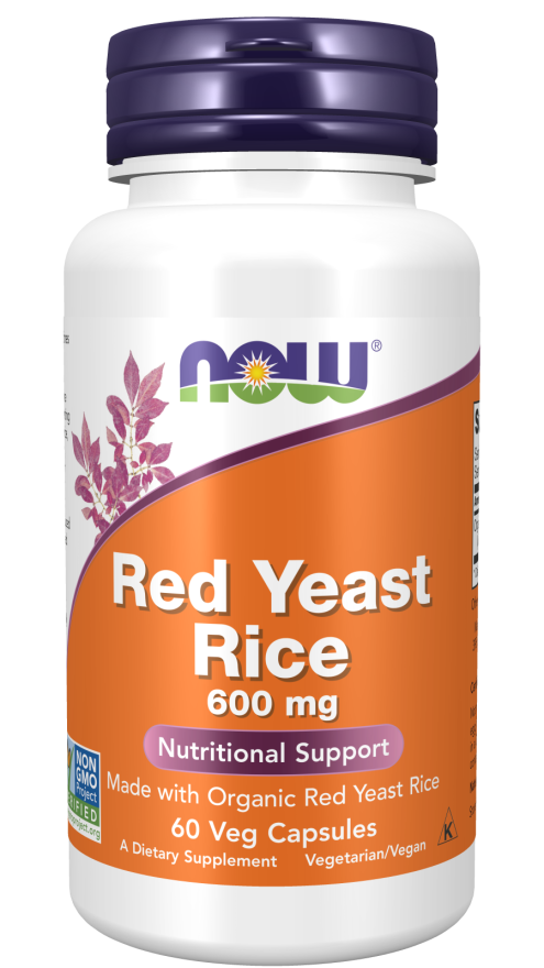 E-shop NOW® Foods NOW Red Yeast Rice (Červená kvasnicová rýže, extrakt) 600 mg, 60 rostlinných kapslí