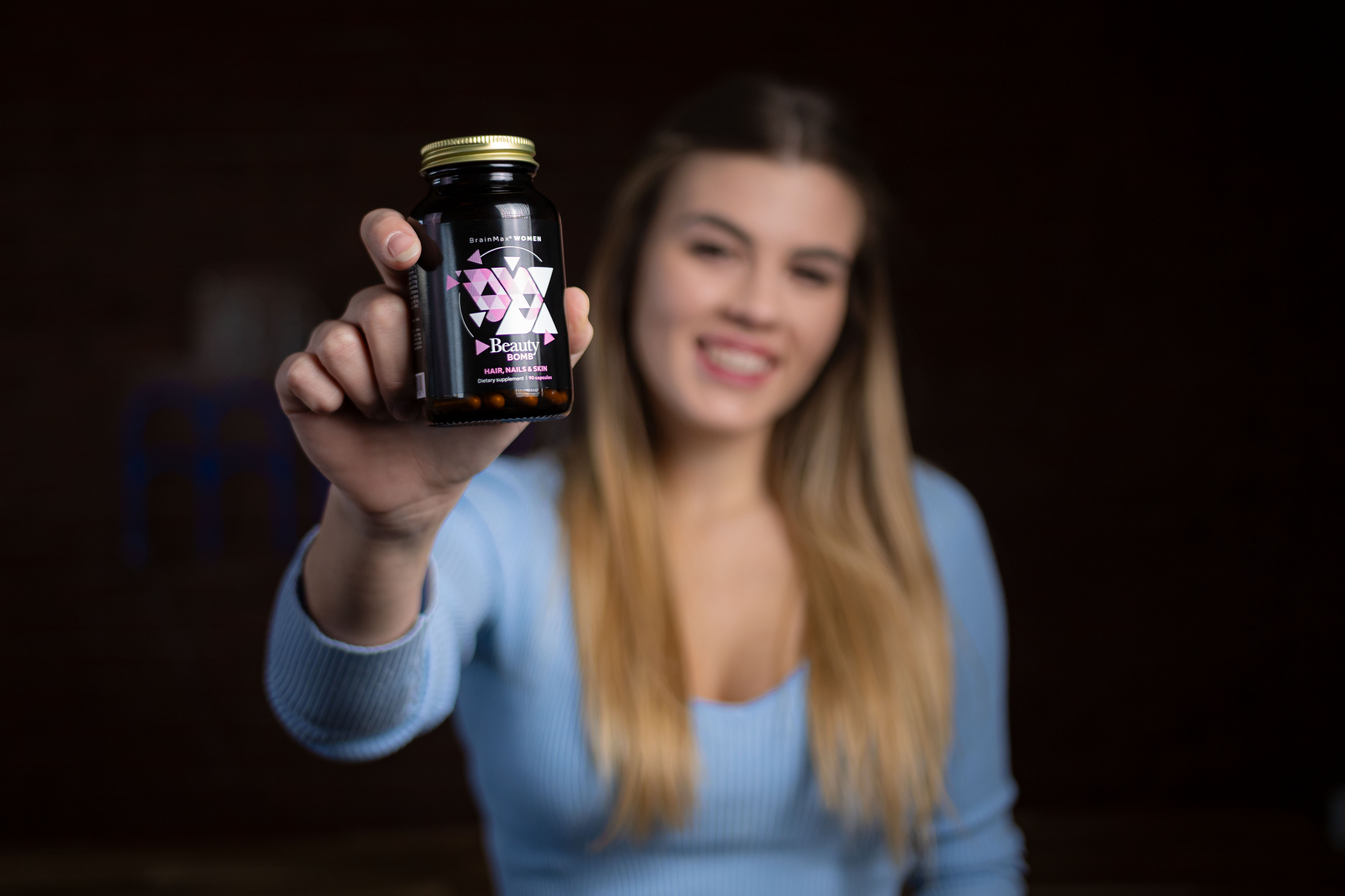 BrainMax Women Beauty Bomb, vlasy, nehty, pleť,  90 rostlinných kapslí Obrázek