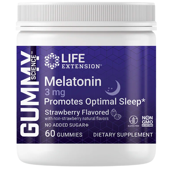 E-shop Life Extension Melatonin gummies 3 mg, jahoda, 60 gumových bonbónů