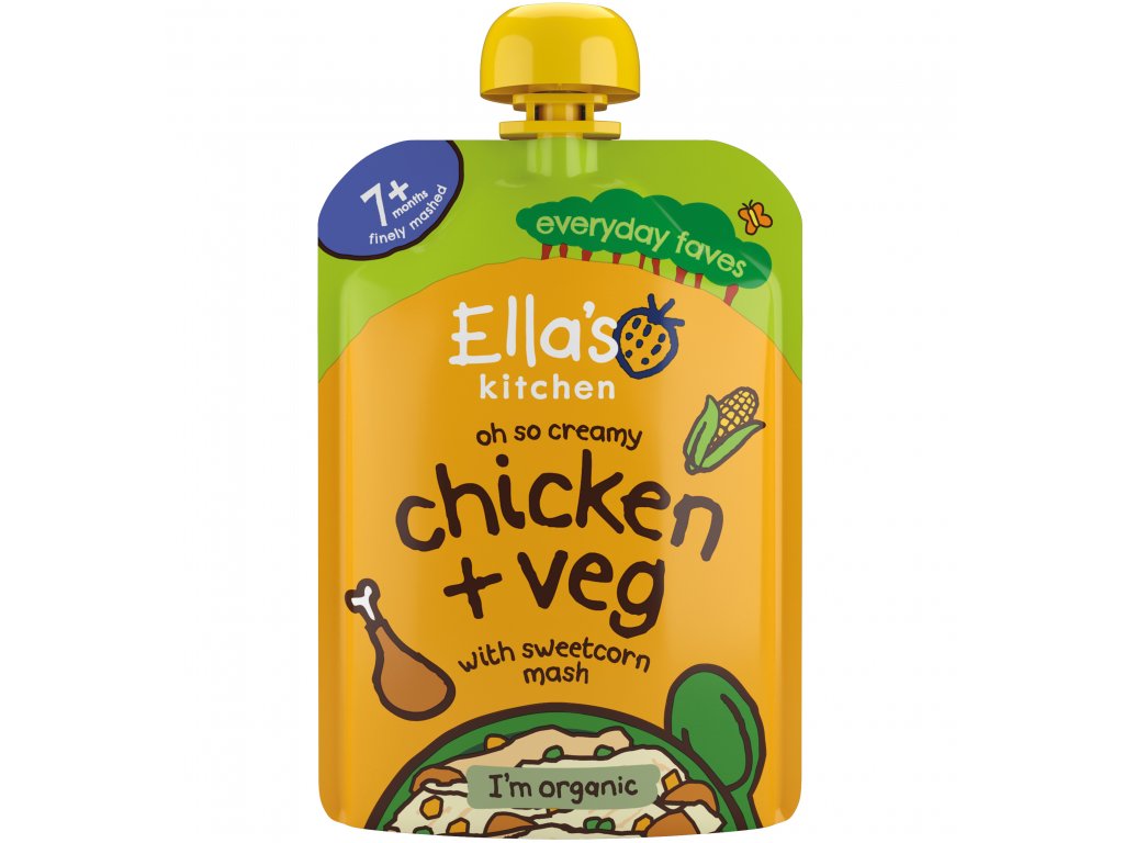 E-shop Ella´s Kitchen - Kuřátko s kukuřičnou kaší, BIO, 130 g