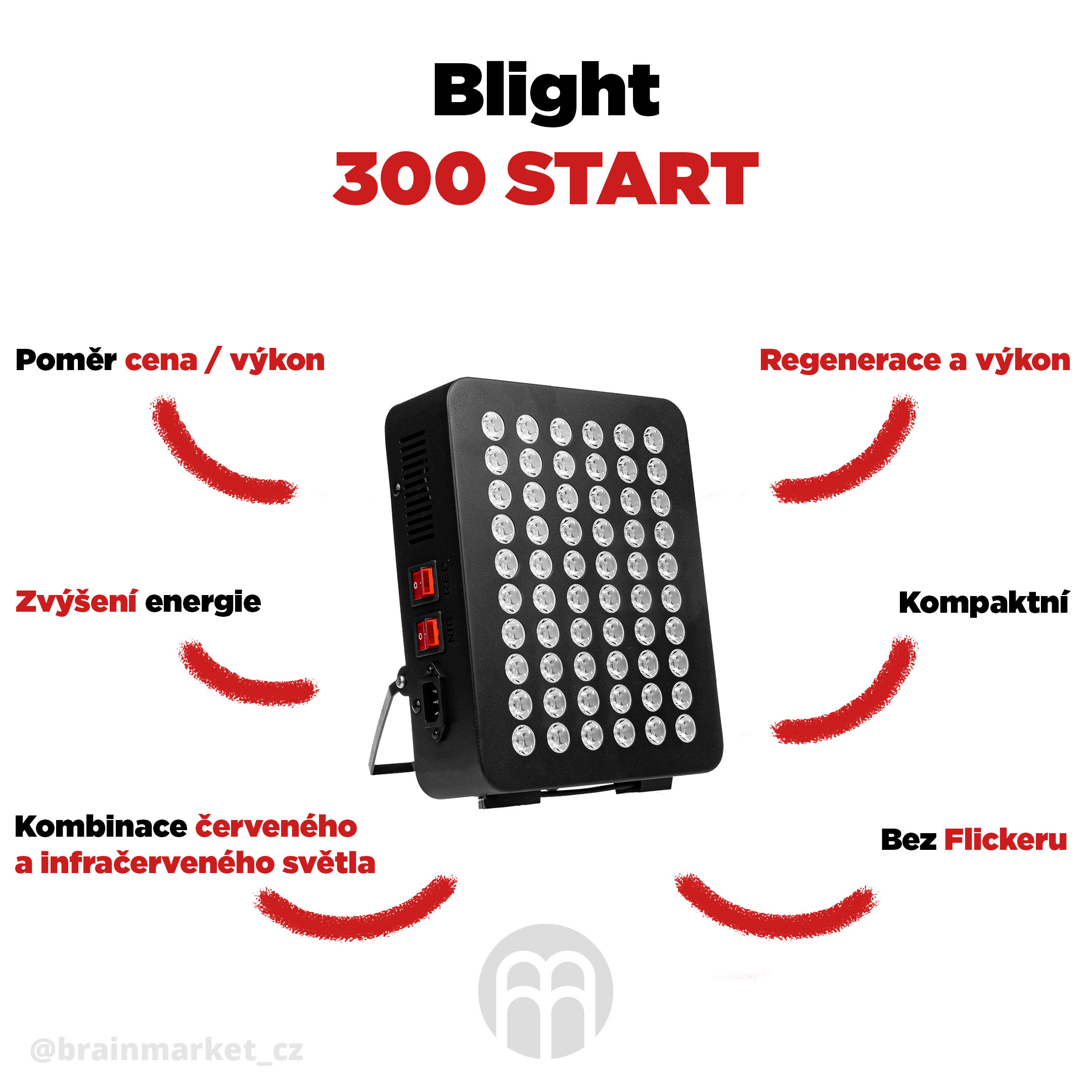 Blight Red light panel BrainLight 300 START, NO FLICKER Obrázek