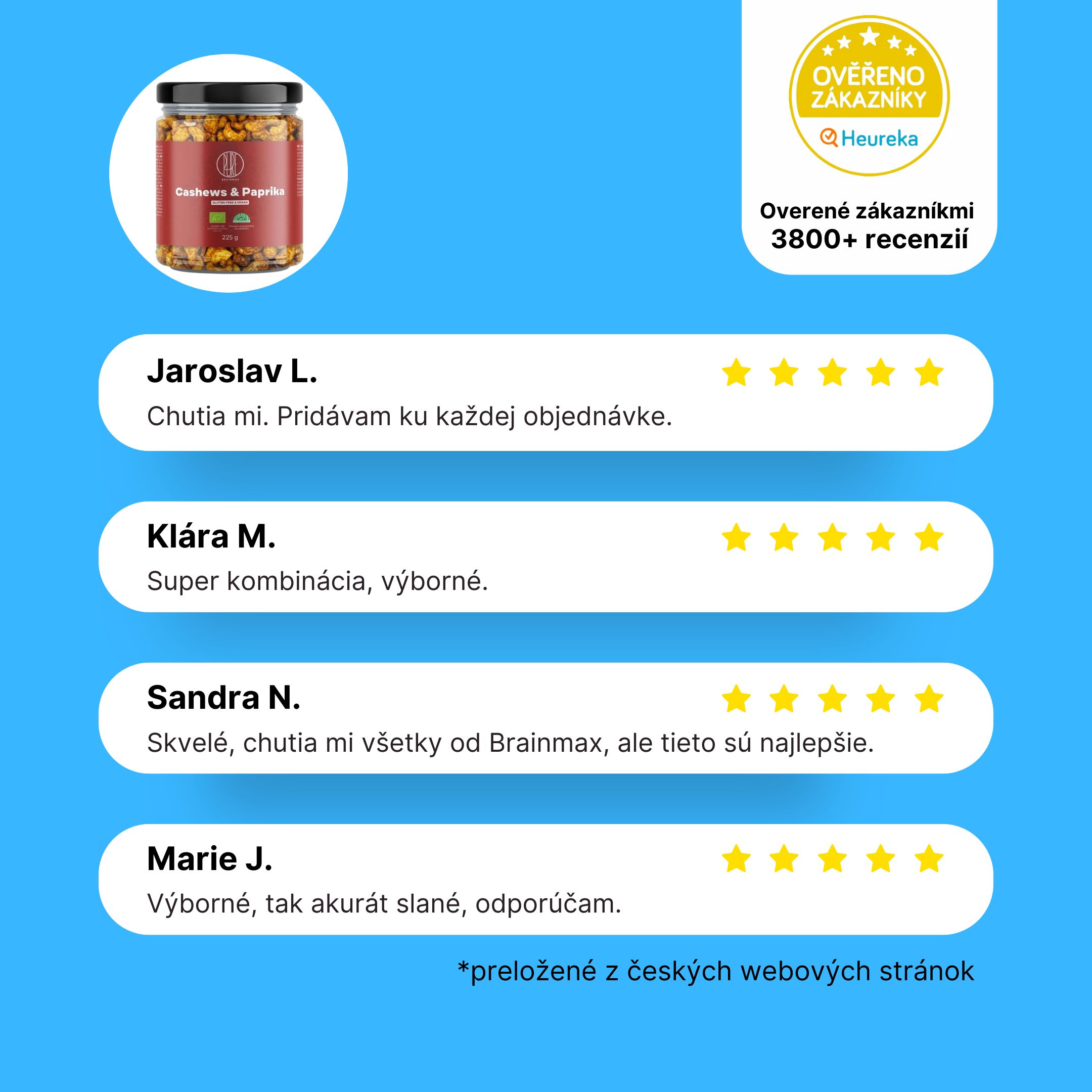 BrainMax Pure Kešu & Červená paprika, BIO, 225 g Obraz