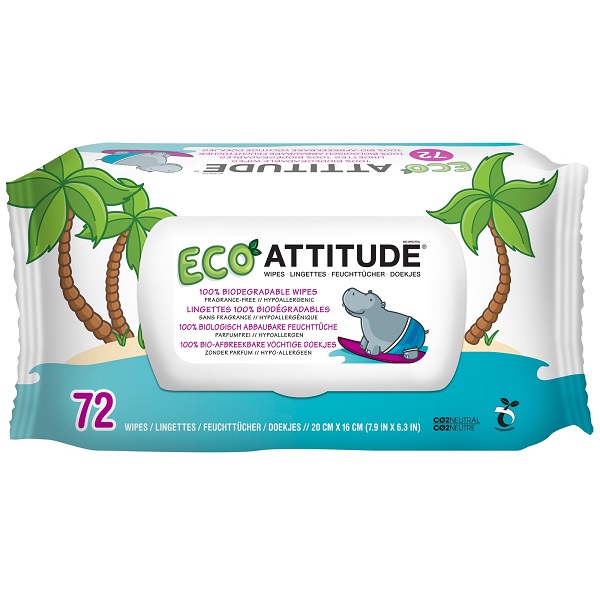 Attitude - Vlhčené ubrousky bez vůně, 72 ks Obrázek