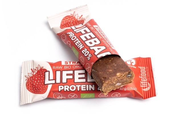 E-shop LifeFood - Tyčinka Lifebar Protein tyčinka jahodová, BIO, 47 g