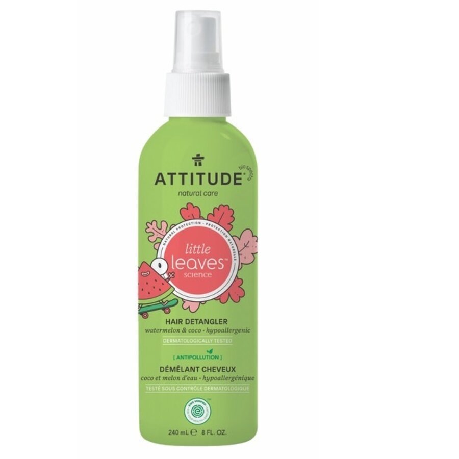 E-shop Attitude - Sprej pro snadné rozčesávání dětských vlásků, Little leaves s vůní melounu a kokosu, 240 ml