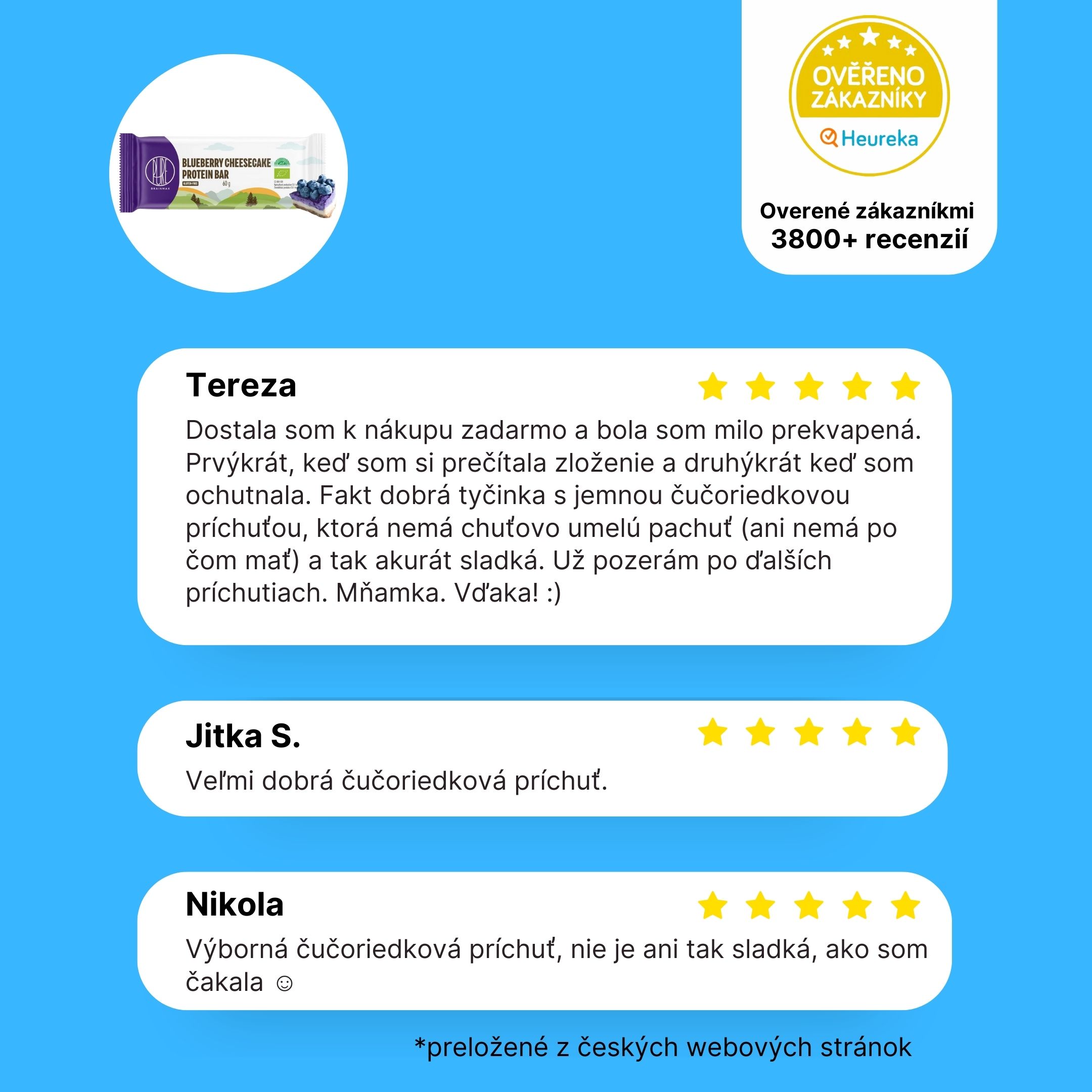 BrainMax Pure Proteinová tyčinka, Borůvkový cheesecake, 60 g Obrázek