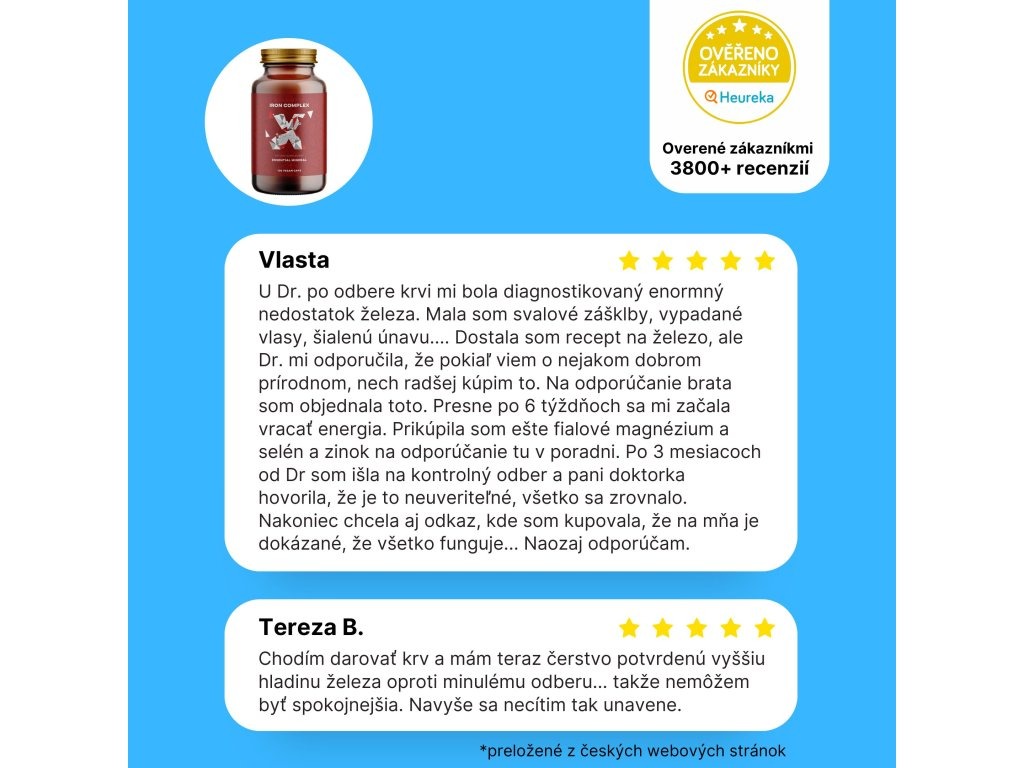 BrainMax Iron Complex, železo bisglycinát, 25 mg, 100 rostlinných kapslí Obrázek