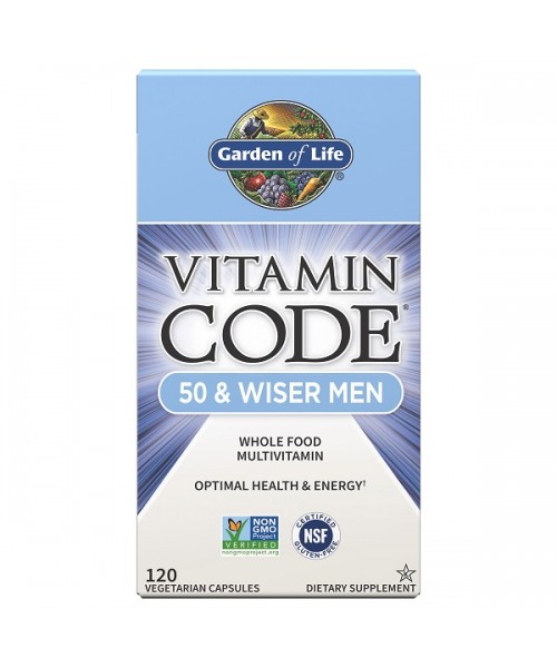 Garden of life Vitamín Code Men 50, multivitamín pre mužov po päťdesiatke, 120 kapsúl