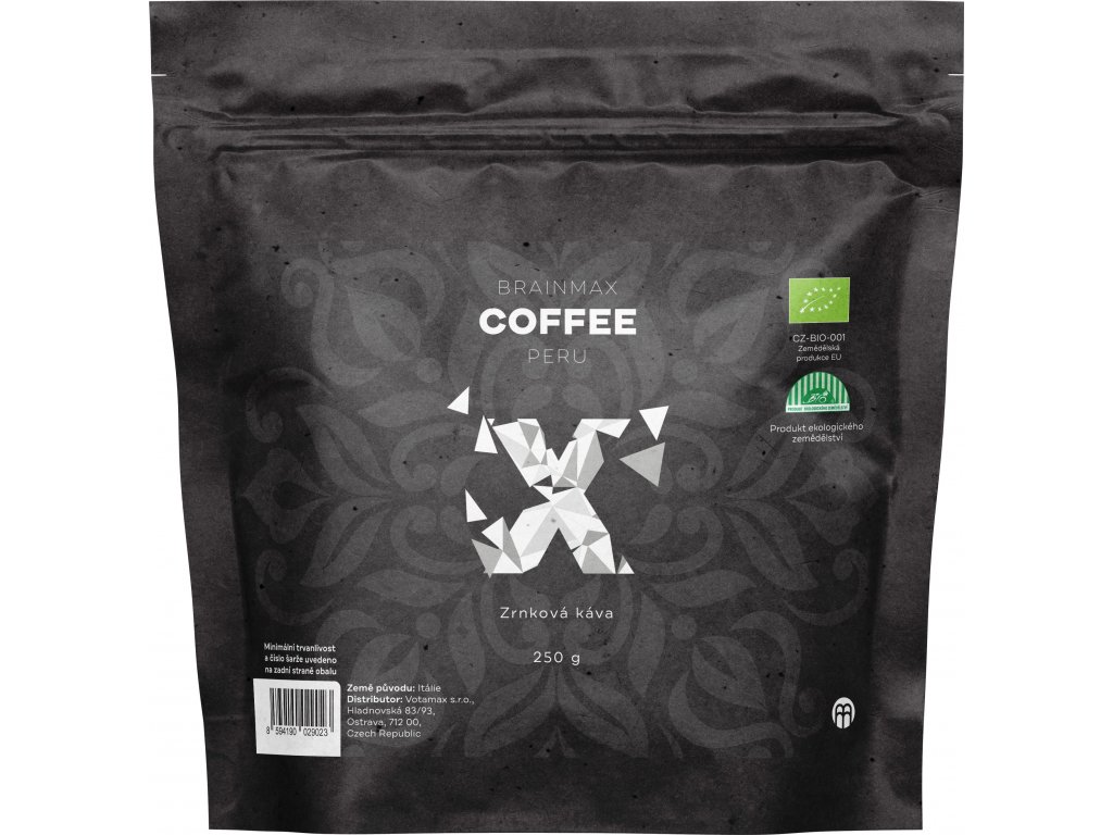 BrainMax Coffee Peru, zrnková káva, BIO, 250 g