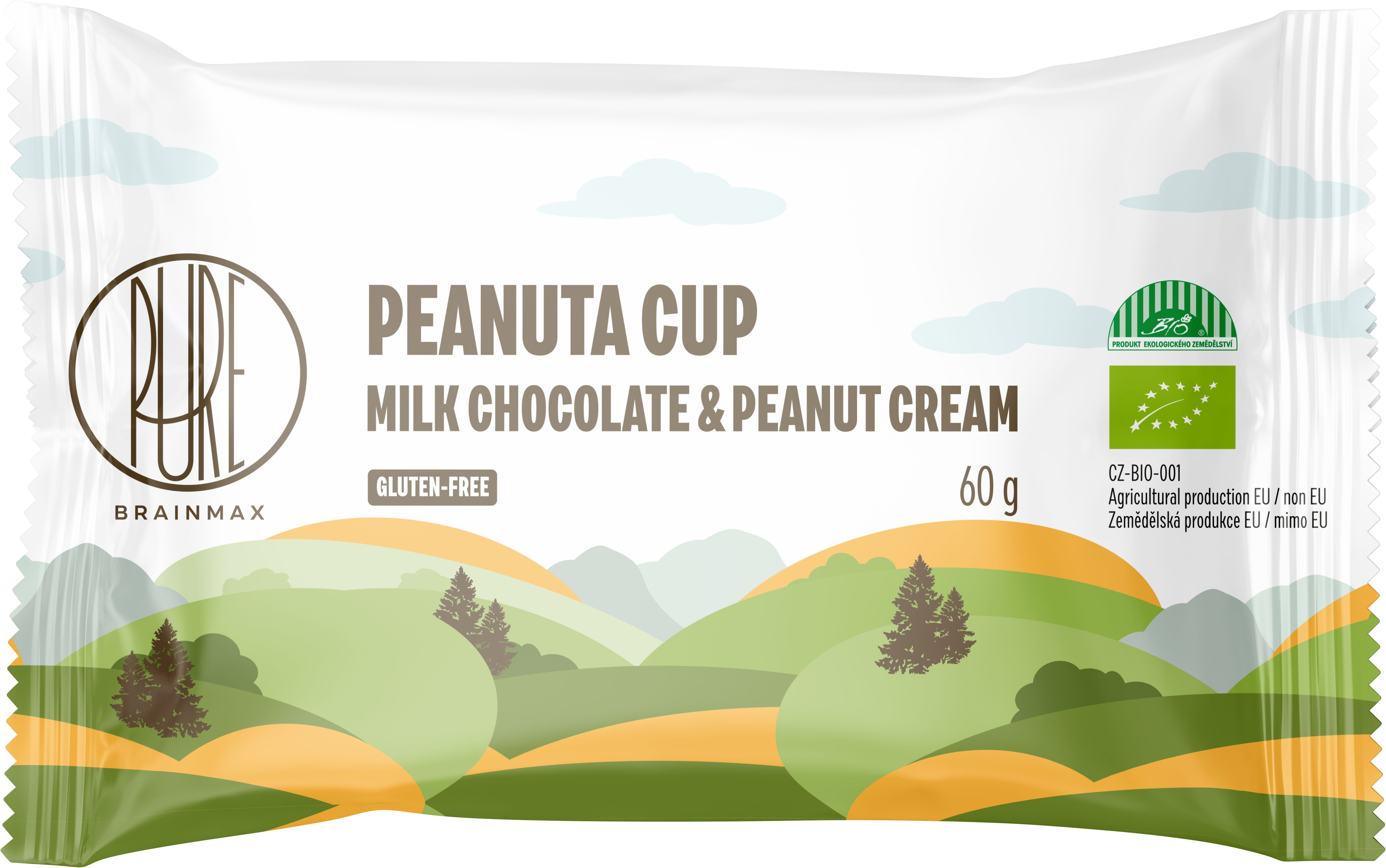 BrainMax Pure Peanuta Cup, Čoko košíček s arašidovým krémom, BIO, 60 g