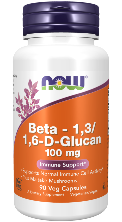 Now® Foods NOW Beta 1,3/1,6-D -Glucan, betaglukany, 100 mg, 90 rostlinných kapslí Obrázek