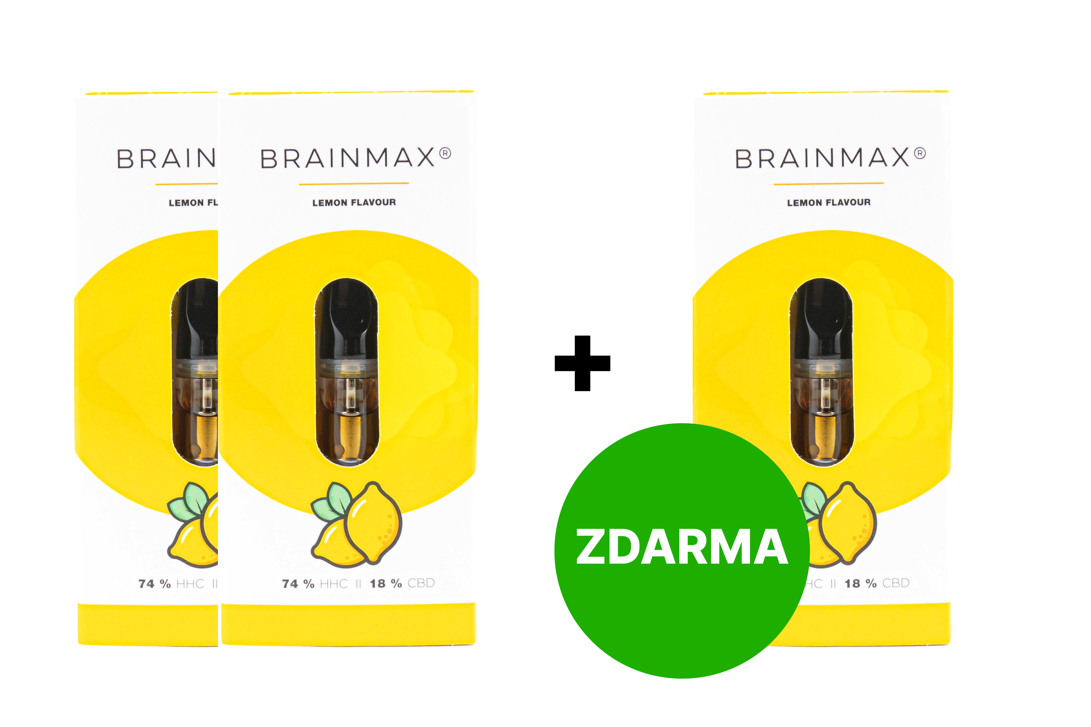 BrainMax Fresh Lemon HáHaCé, náplň do CéBéDé Pen Vaporizéru, 0,5 ml, 74% HáHáCé, 18% CéBéDé