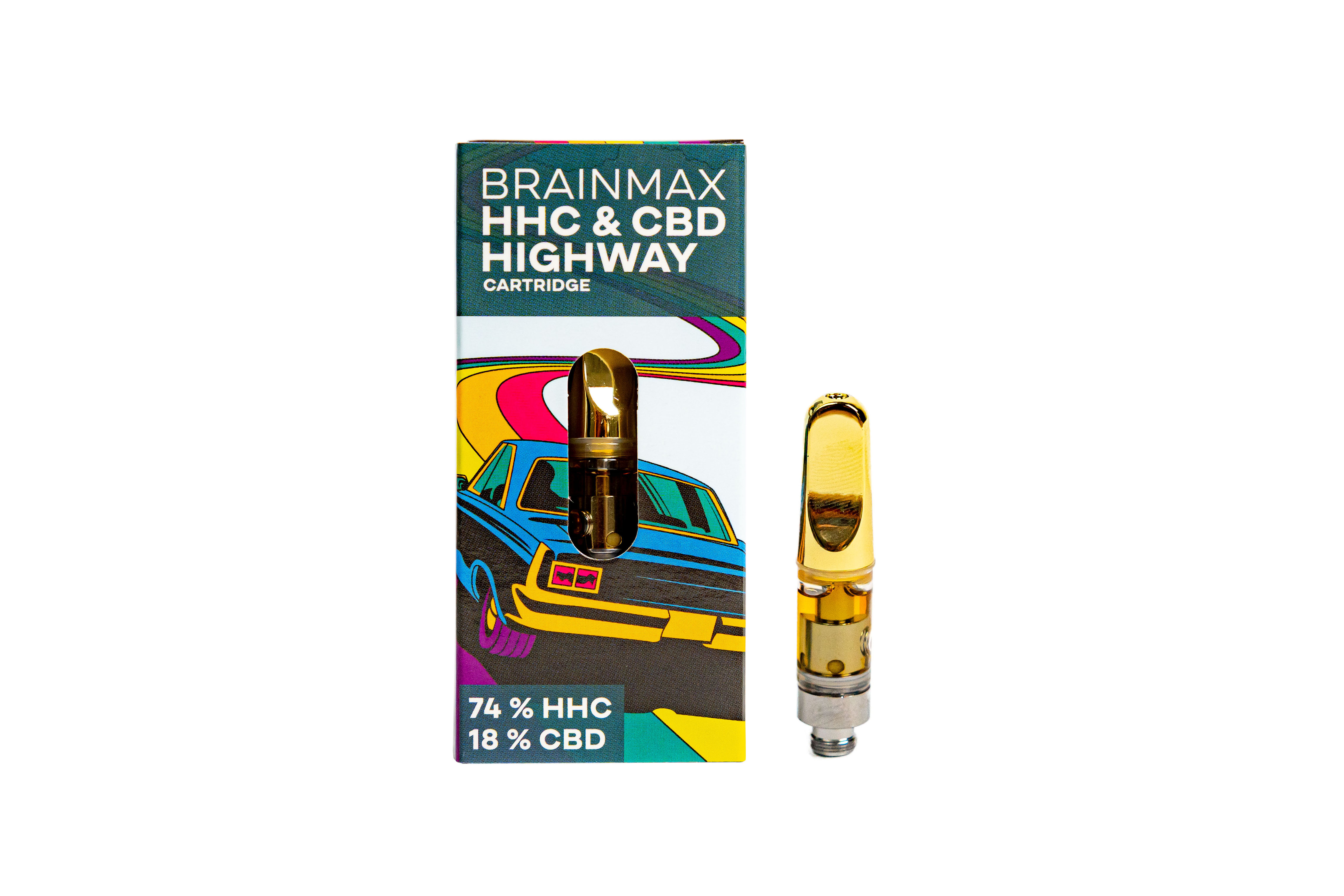 BrainMax HáHáCé Cartridge HIGHWAY, náplň do CéBéDé Pen Vaporizéru, 0,5 ml, 74% HáHáCé, 18% CéBéDé Obrázek