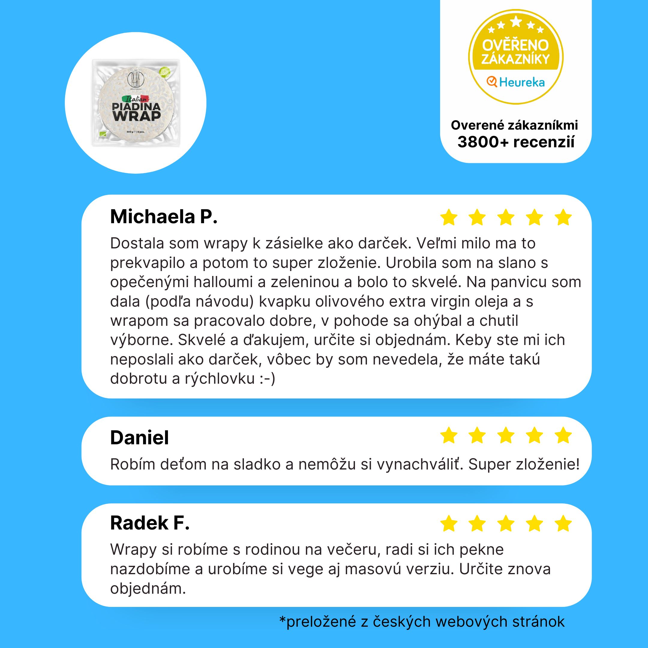 BrainMax Pure Piadina Wrap BIO, 4 ks Obrázek