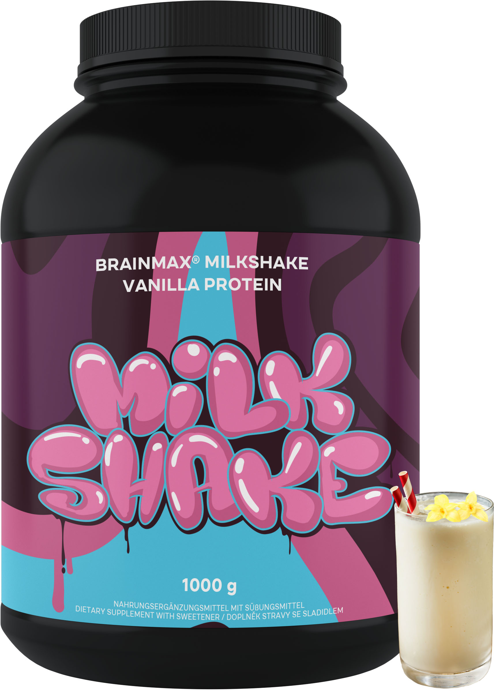 BrainMax Milkshake Protein, 1000 g Příchuť: Vanilka Obrázek