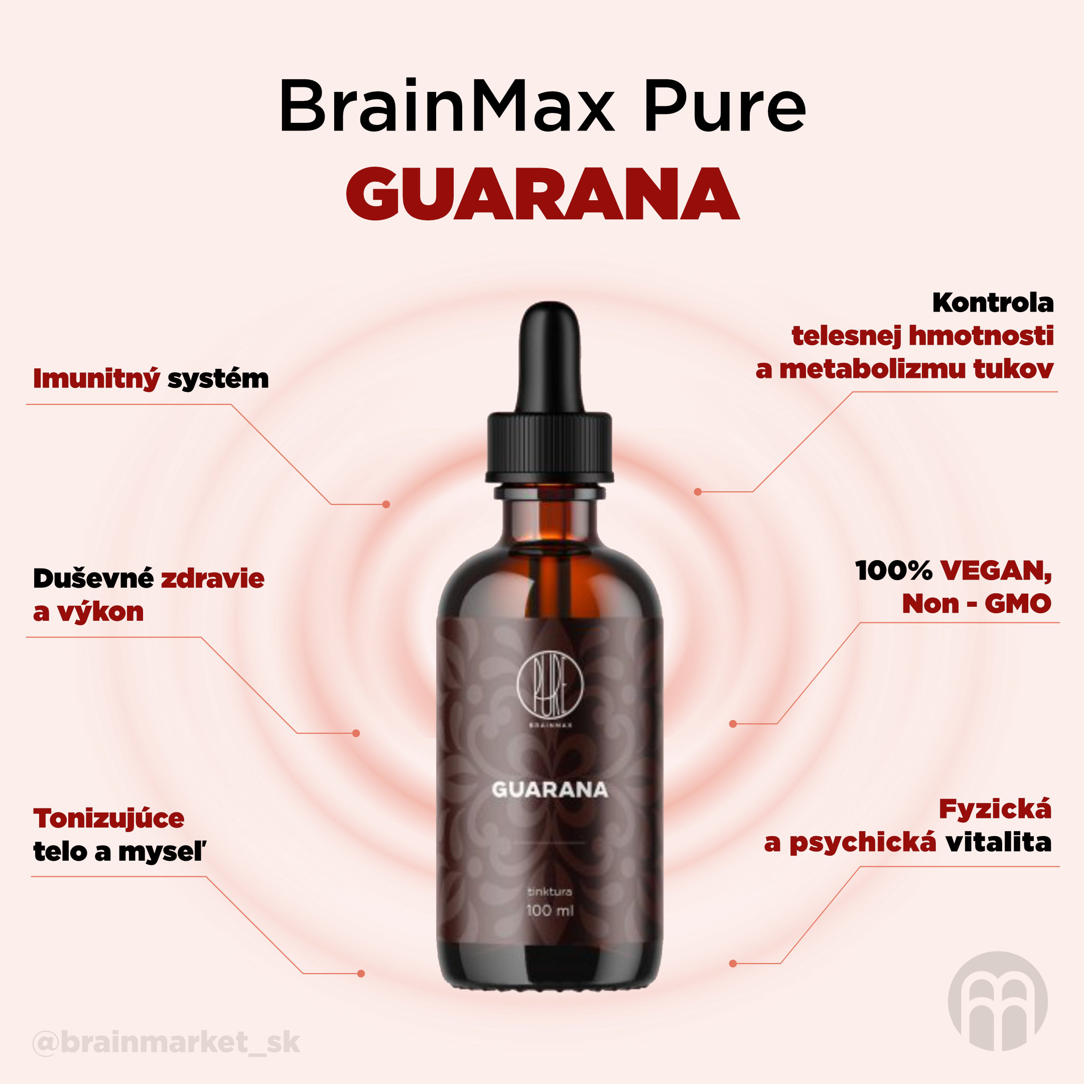 BrainMax Pure Guarana, tinktura 1:3, 100 ml Obrázek