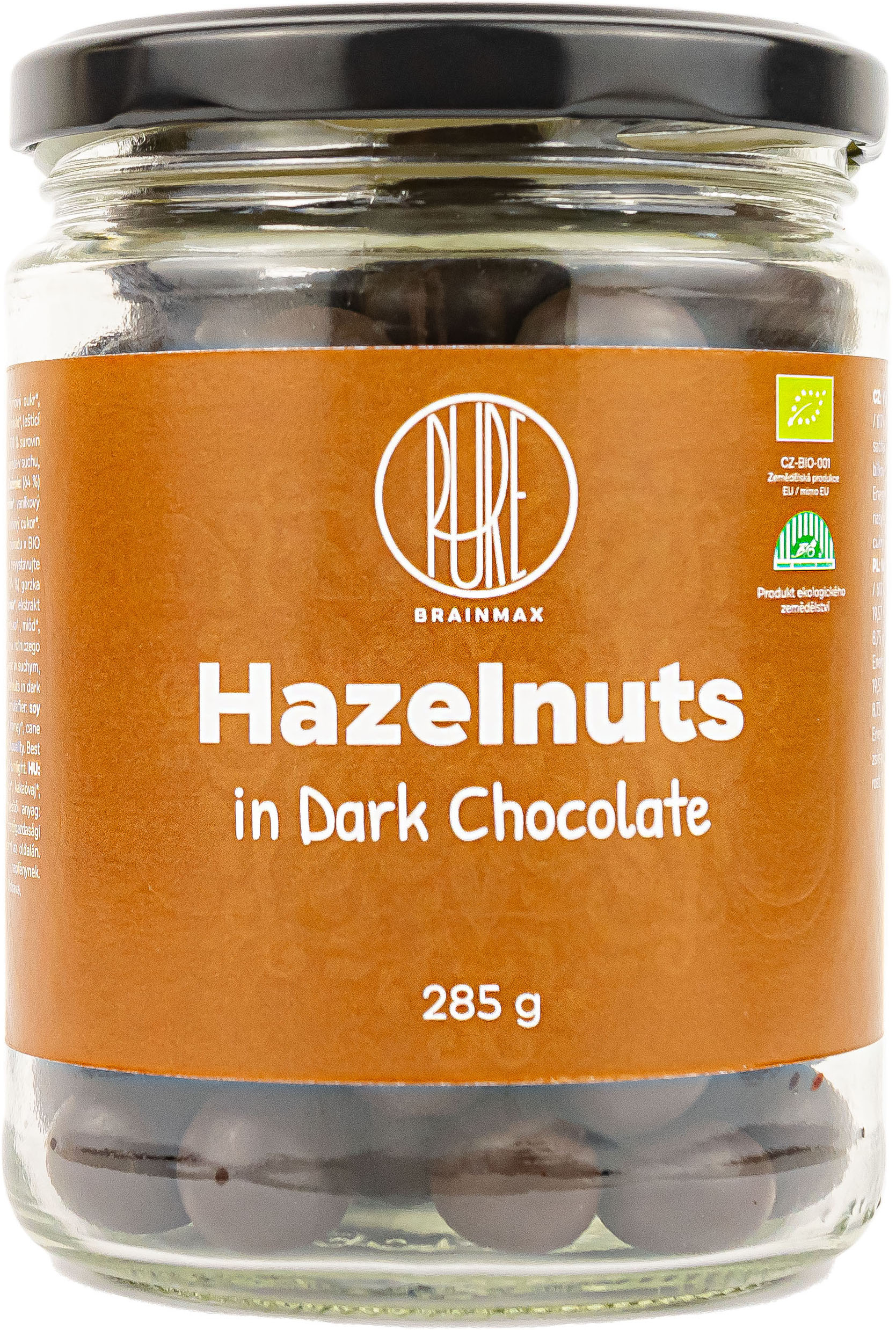BrainMax Pure Lískové ořechy v hořké čokoládě, 285 g Obrázek