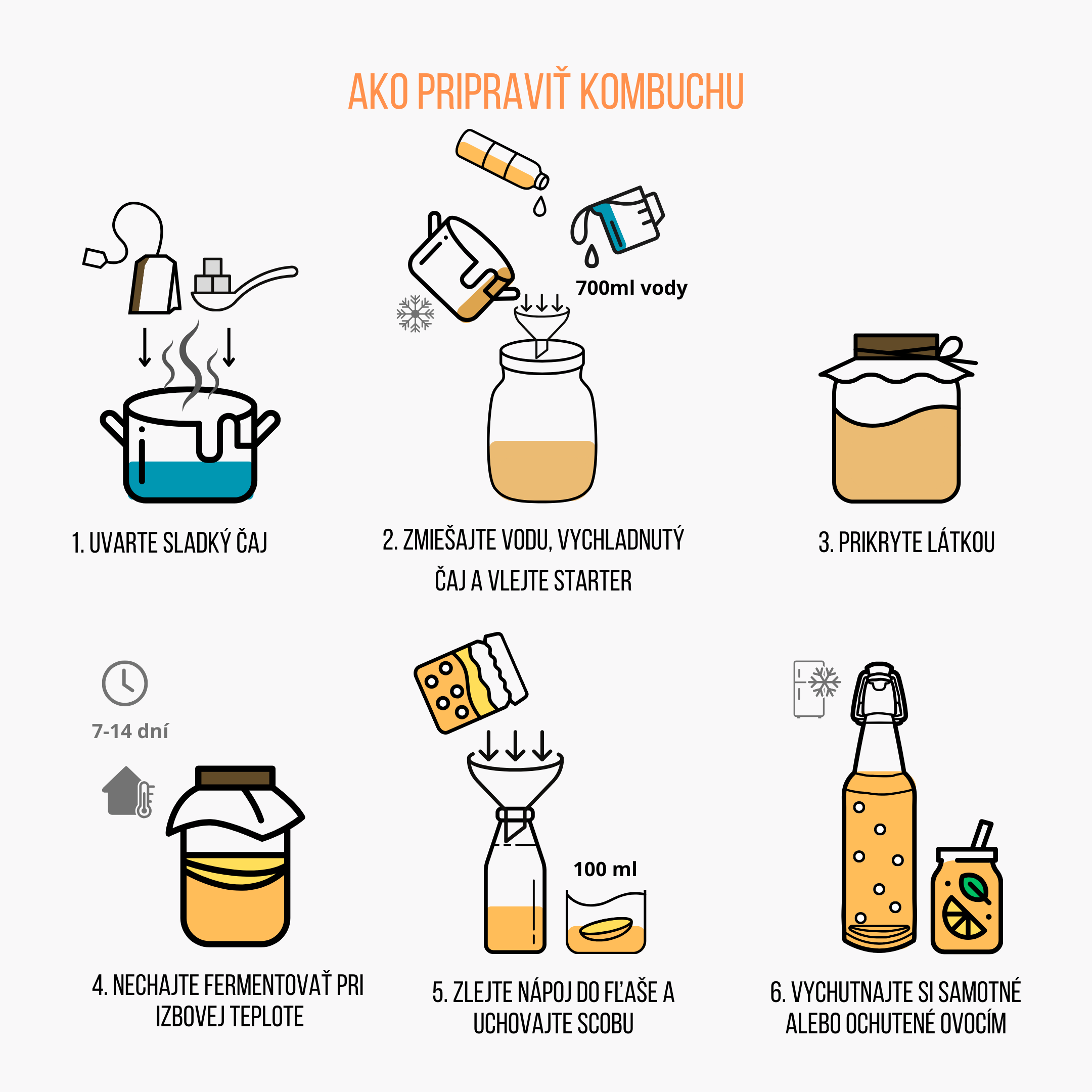 BrainMax Pure BrainMax Kombucha starter, BIO, 100 ml Obrázek