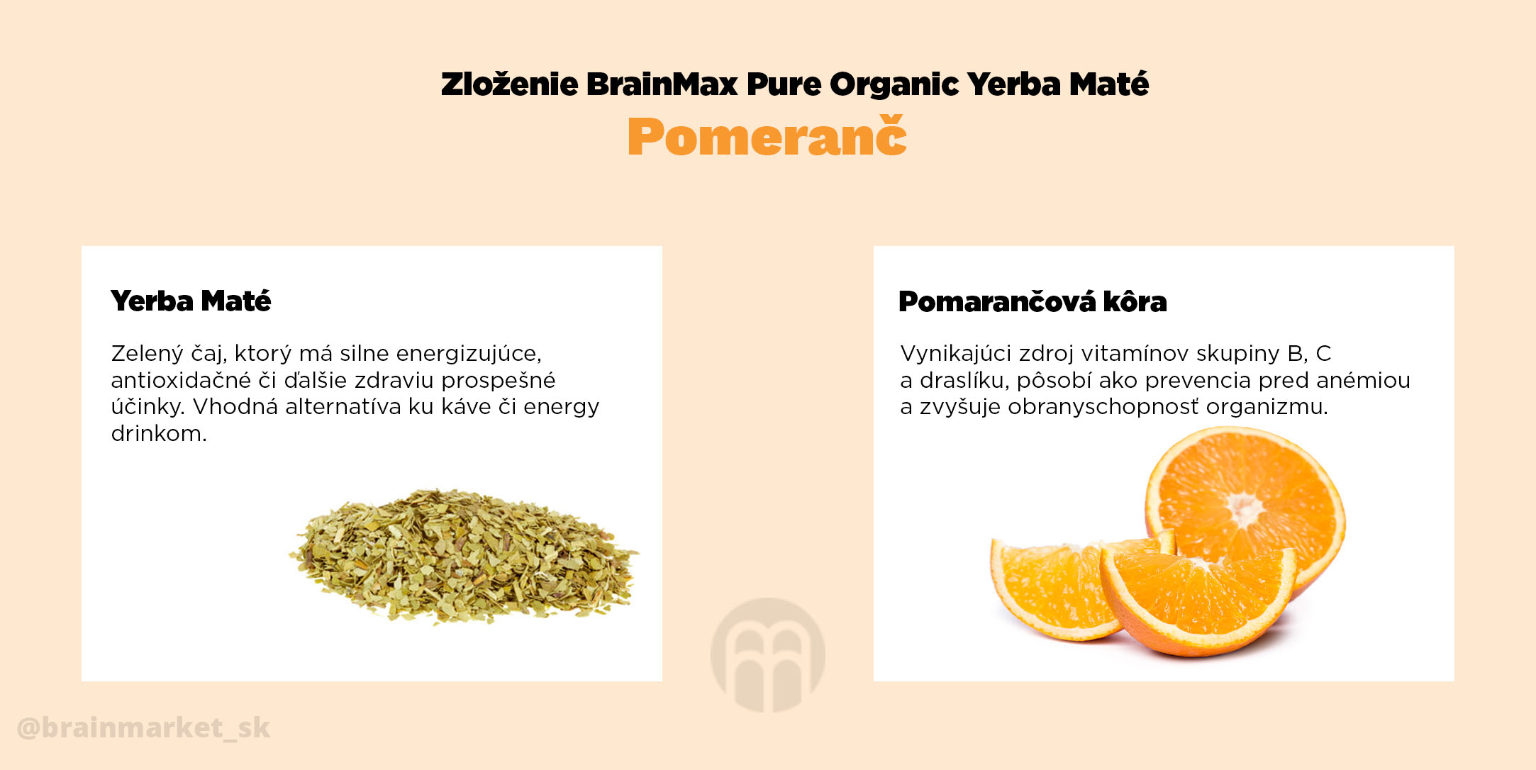 BrainMax Pure Yerba Maté, Pomeranč, sampler 20 g Obrázek