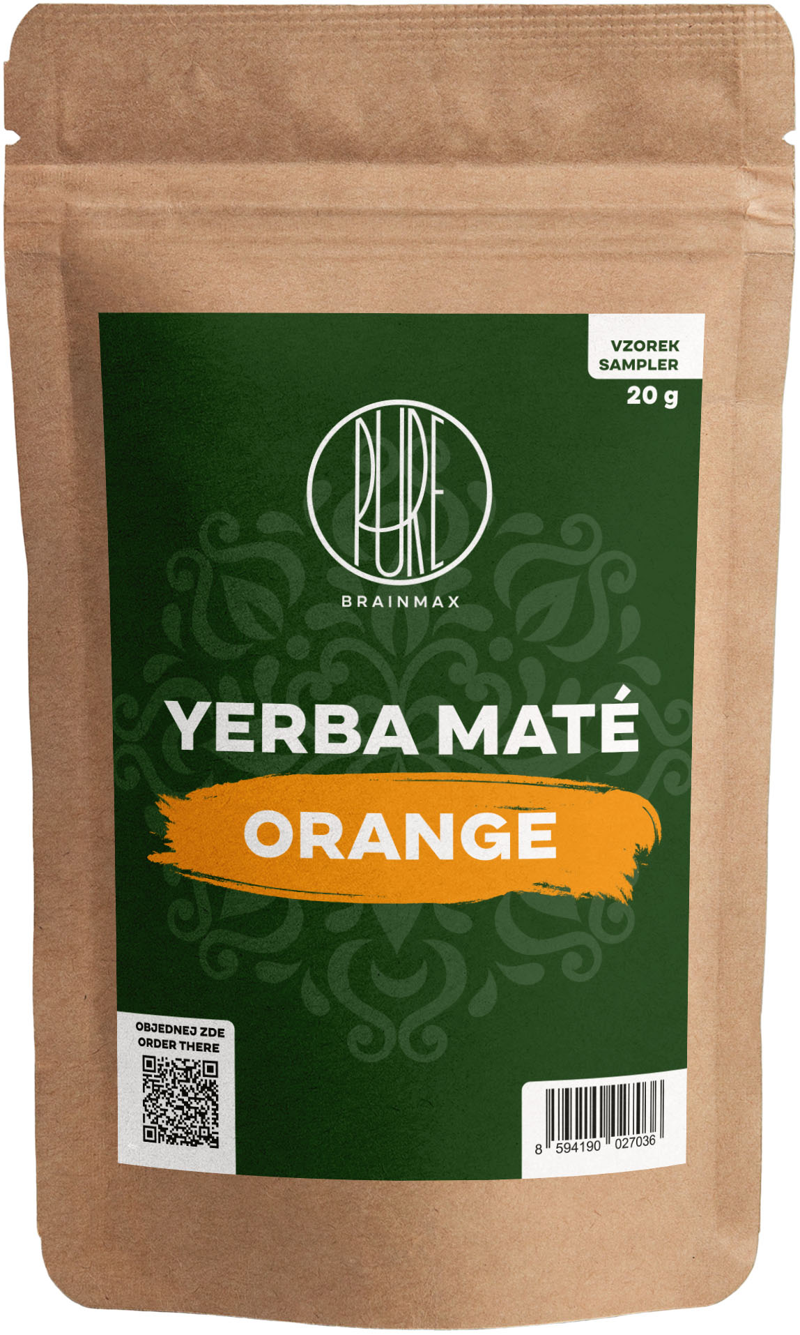 BrainMax Pure Yerba Maté, Pomeranč, sampler 20 g