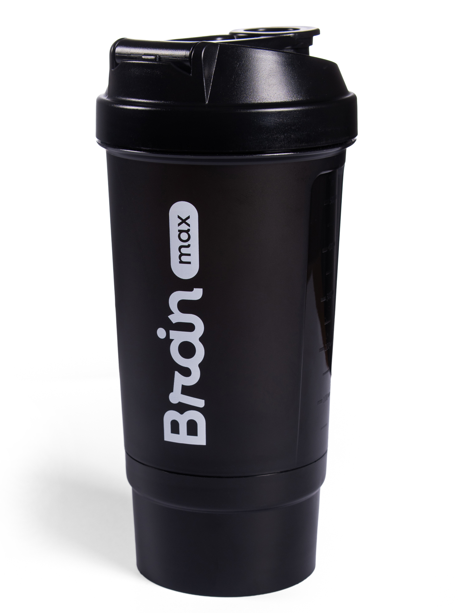 BrainMax viacdielny plastový shaker (šejker), čierny, 700 ml