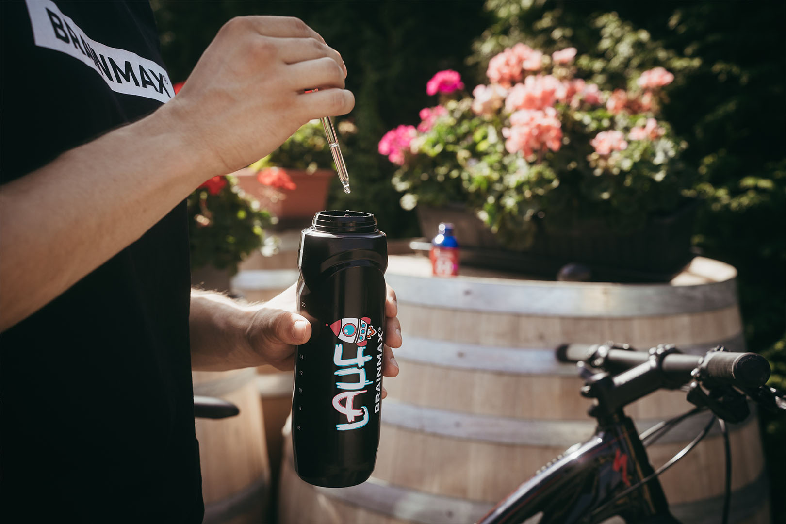 BrainMax Lauf plastová láhev na vodu, bidon, černý, 750 ml Obrázek