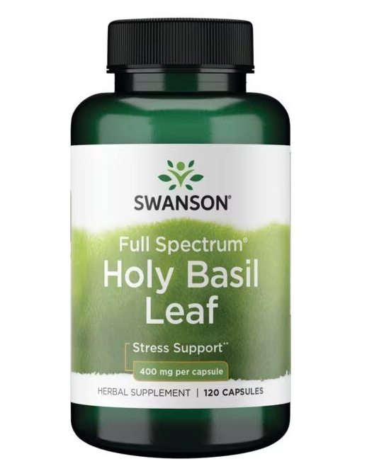 Swanson Holy Basil Extract (Bazalka indická), 400 mg, 120 kapslí