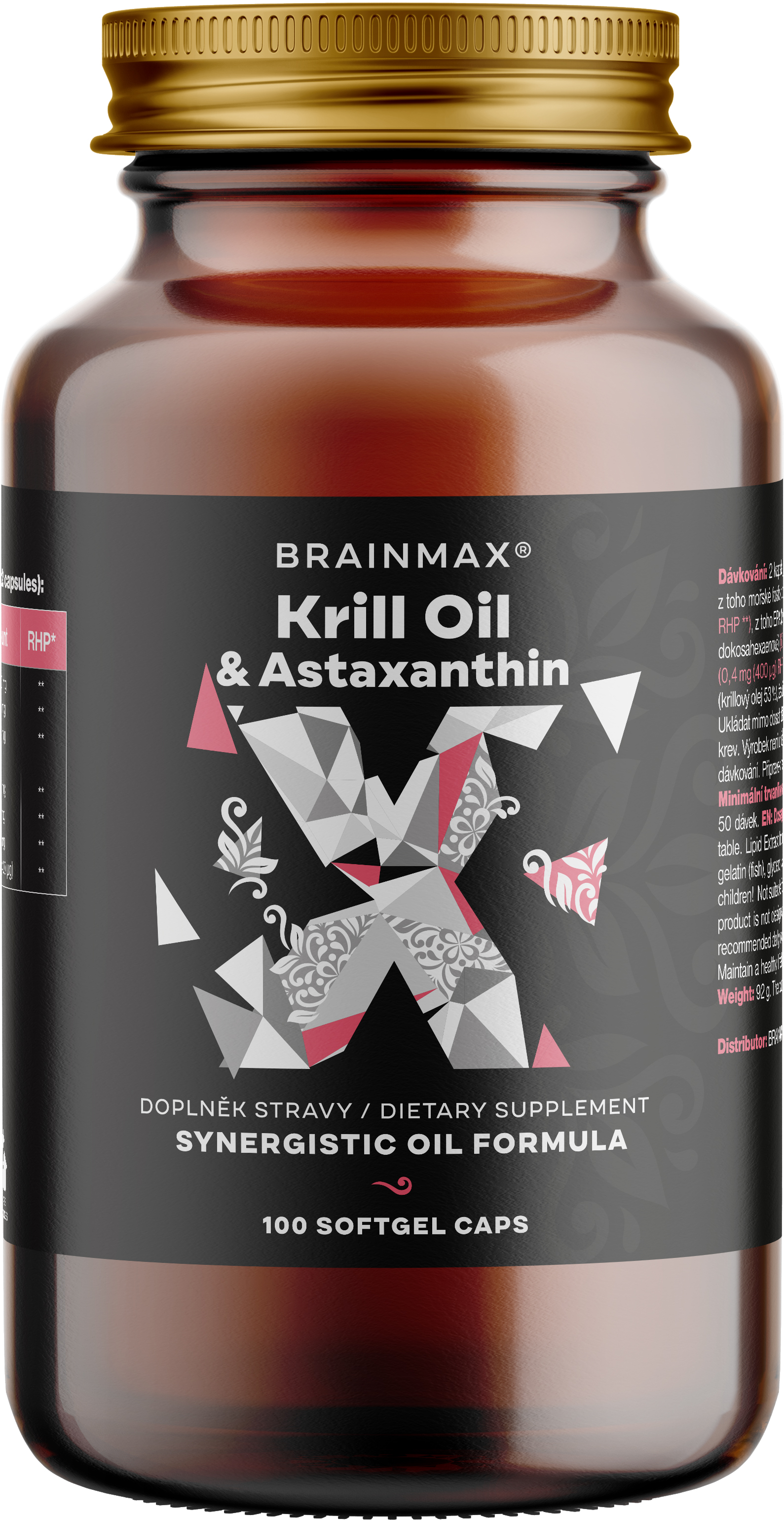 BrainMax Krill Oil s astaxanthinom, 500 mg, 100 softgel kapsúl