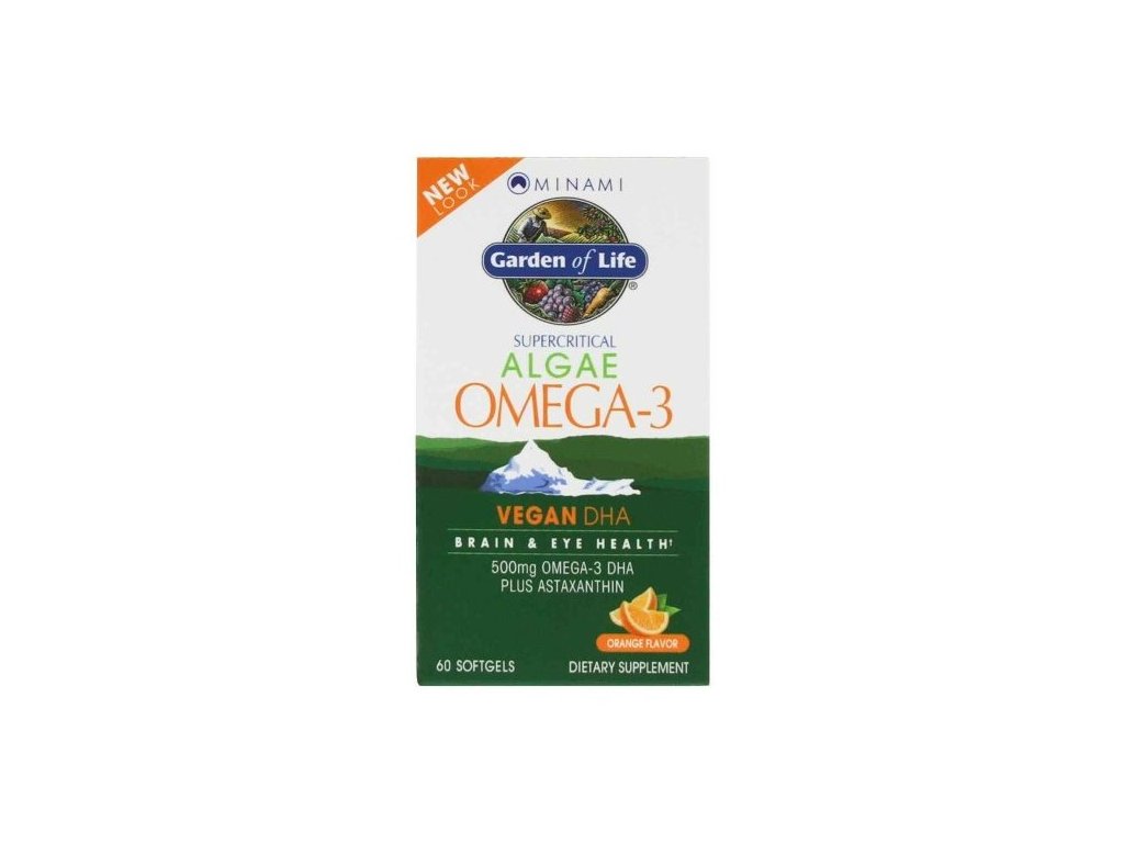 Garden of Life Minami Nutrition Omega - 3 Vegan DHA z mořské řasy - s příchutí pomeranče 60 tobolek Obrázek