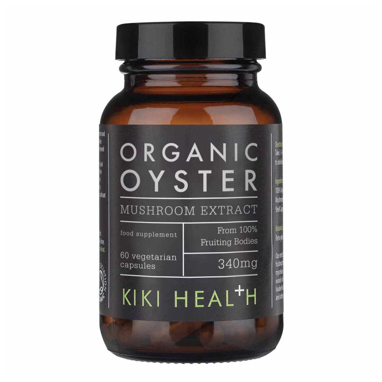 KIKI Health Oyster Extract Organic, organický extrakt z hlívy ústřičné, 60 rostlinných kapslí Obrázek