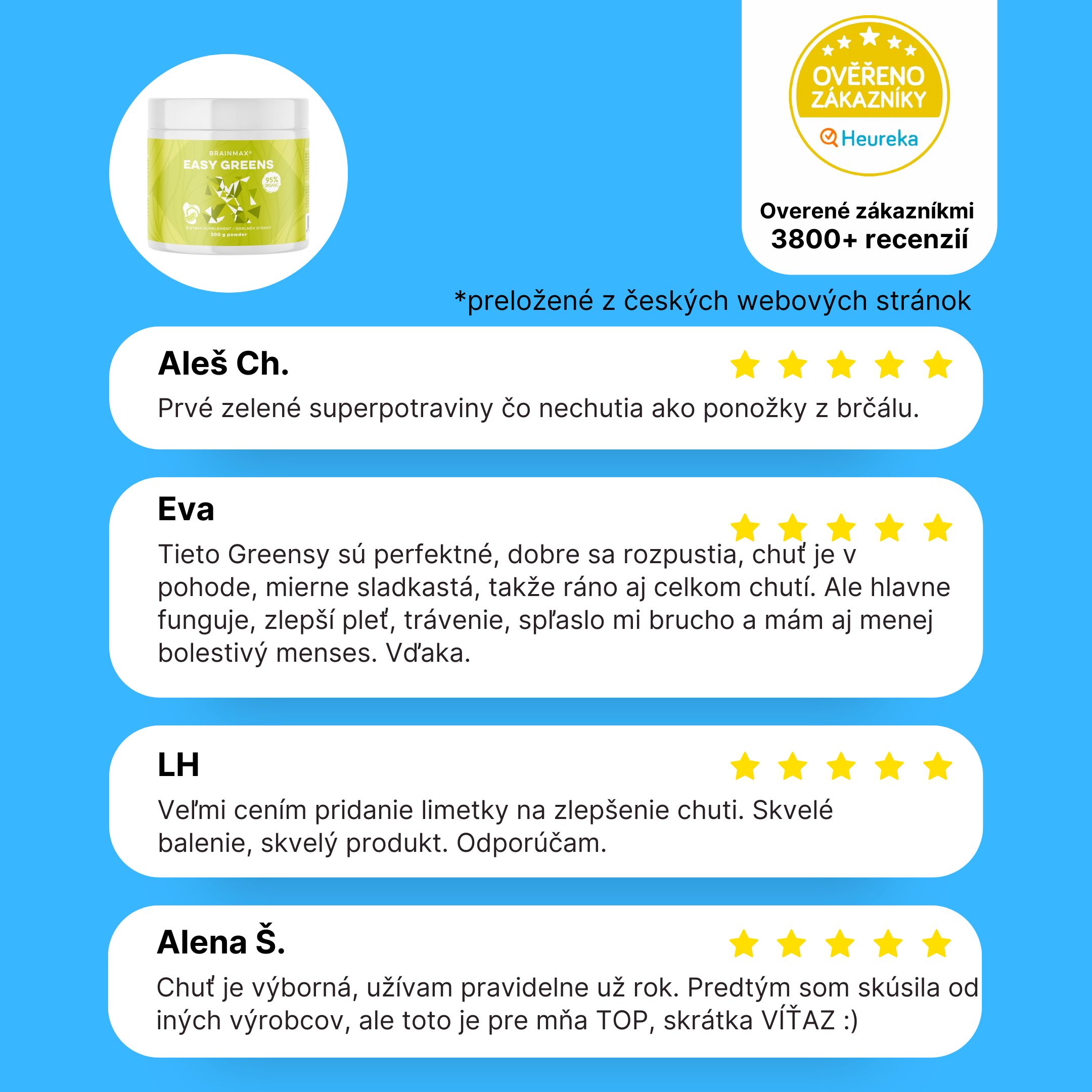 BrainMax Easy Greens, Limetka, 300 g Obrázek