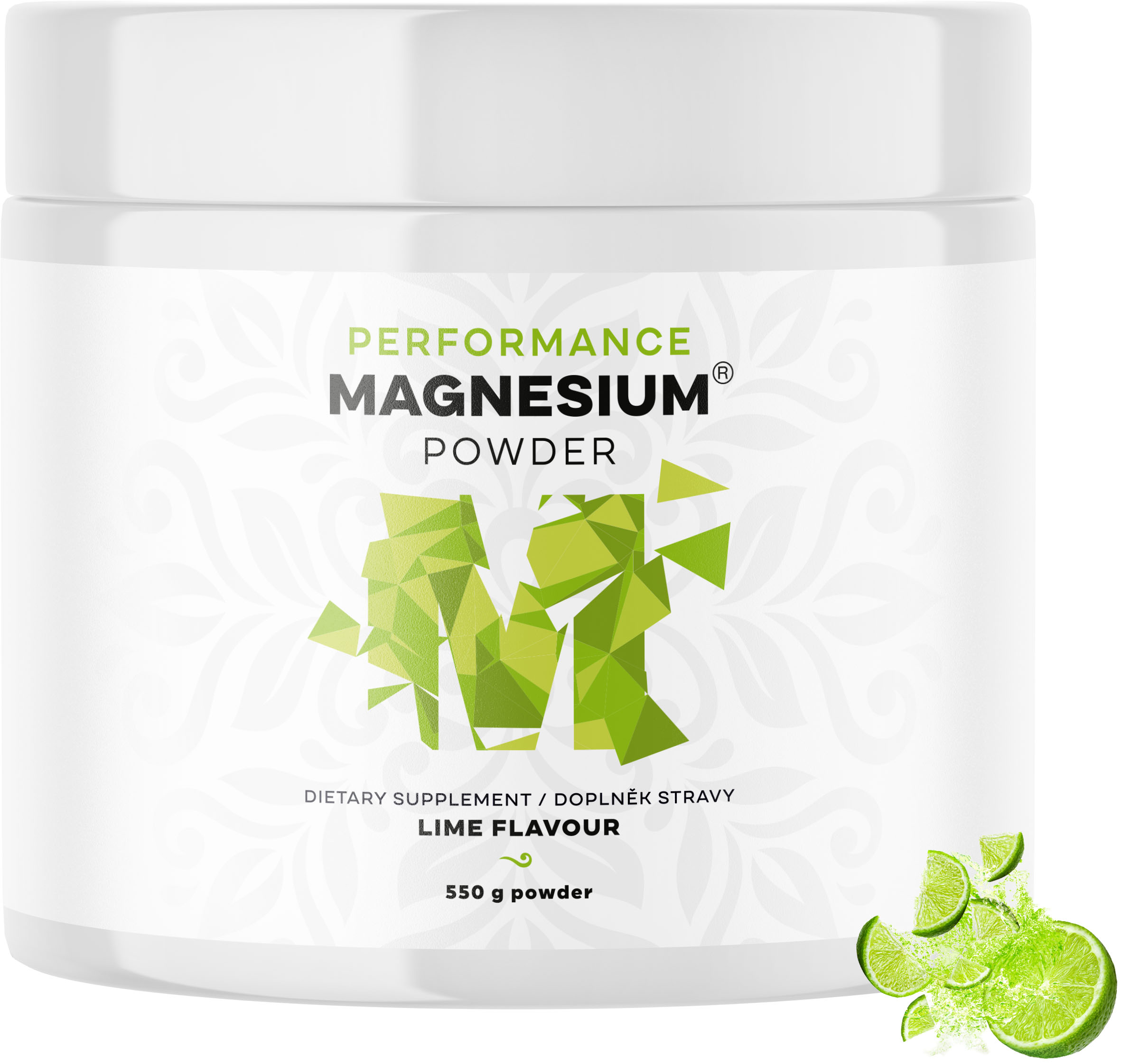 BrainMax Performance Magnesium® Powder, horčík bisglycinát v prášku, 90 dávok, 550 g Príchuť: Limetka
